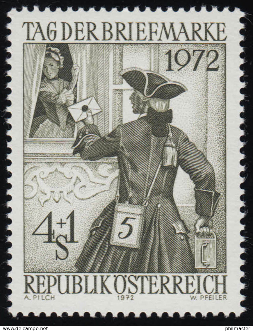 1404 Tag Der Briefmarke, Briefträger Der Klapperpost, Wien 4 S +1, Postfrisch ** - Nuevos