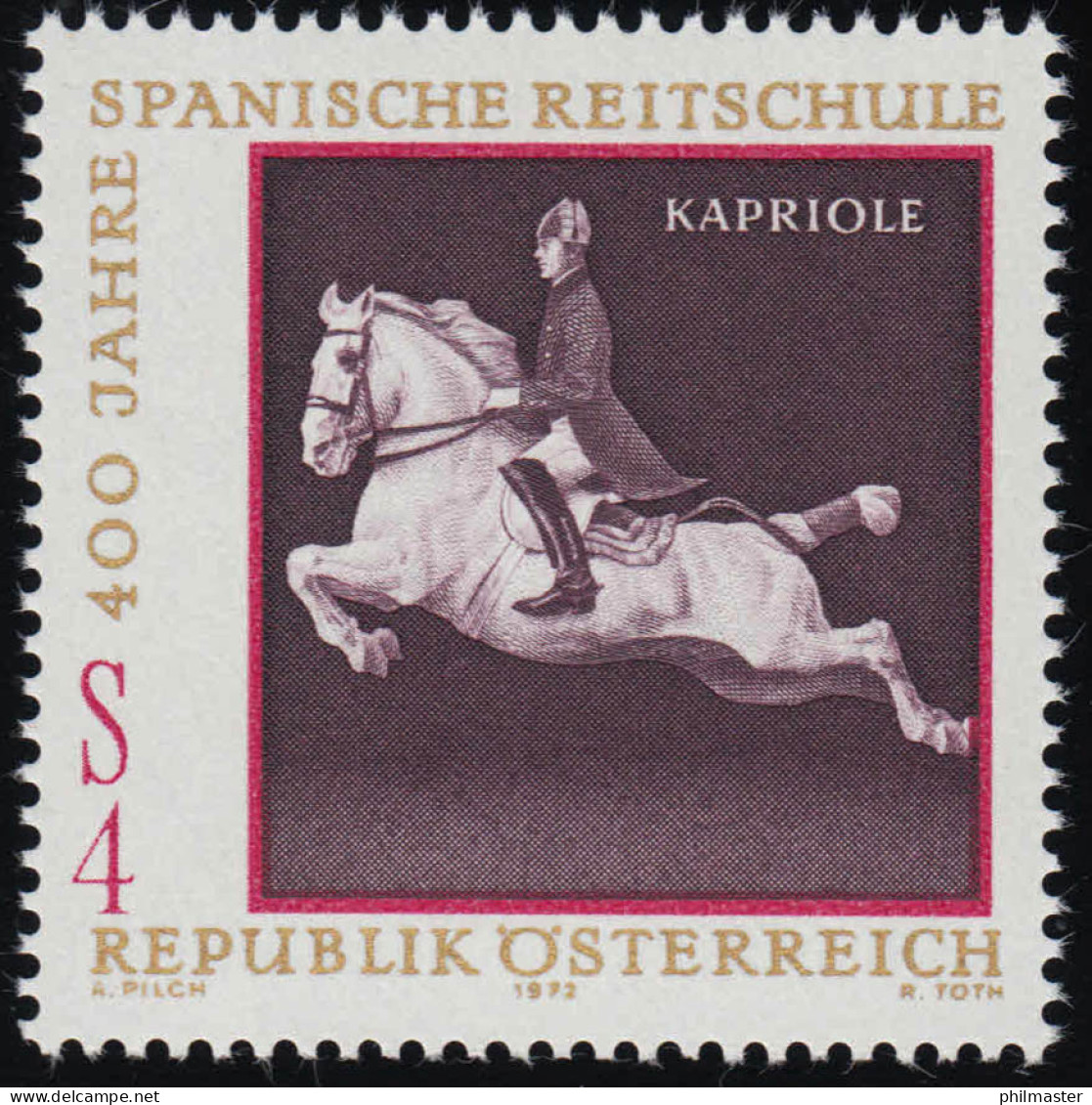 1399 400 J. Spanische Reitschule, Kapriole, 4 S Postfrisch ** - Unused Stamps