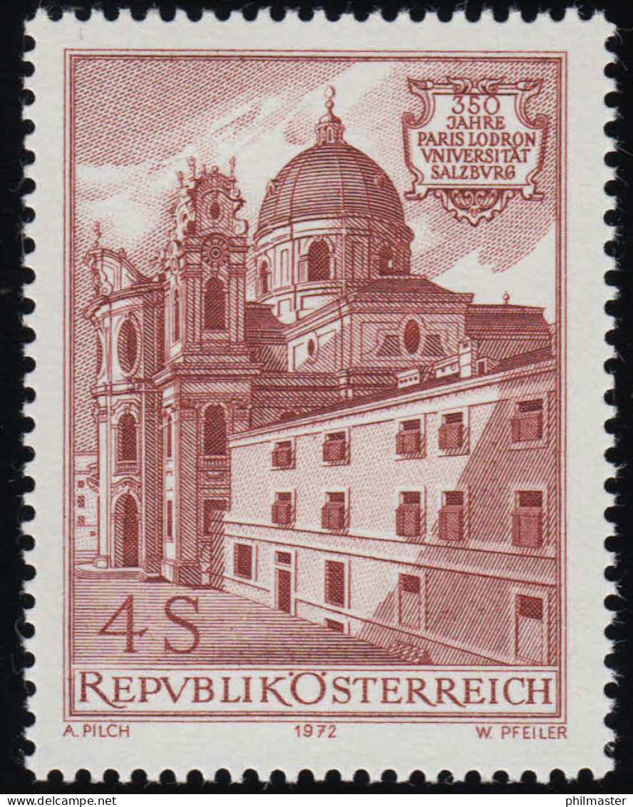 1402 350 Jahre Paris-Lodron-Universität, Salzburg Kollegienkirche 4 S, ** - Nuevos