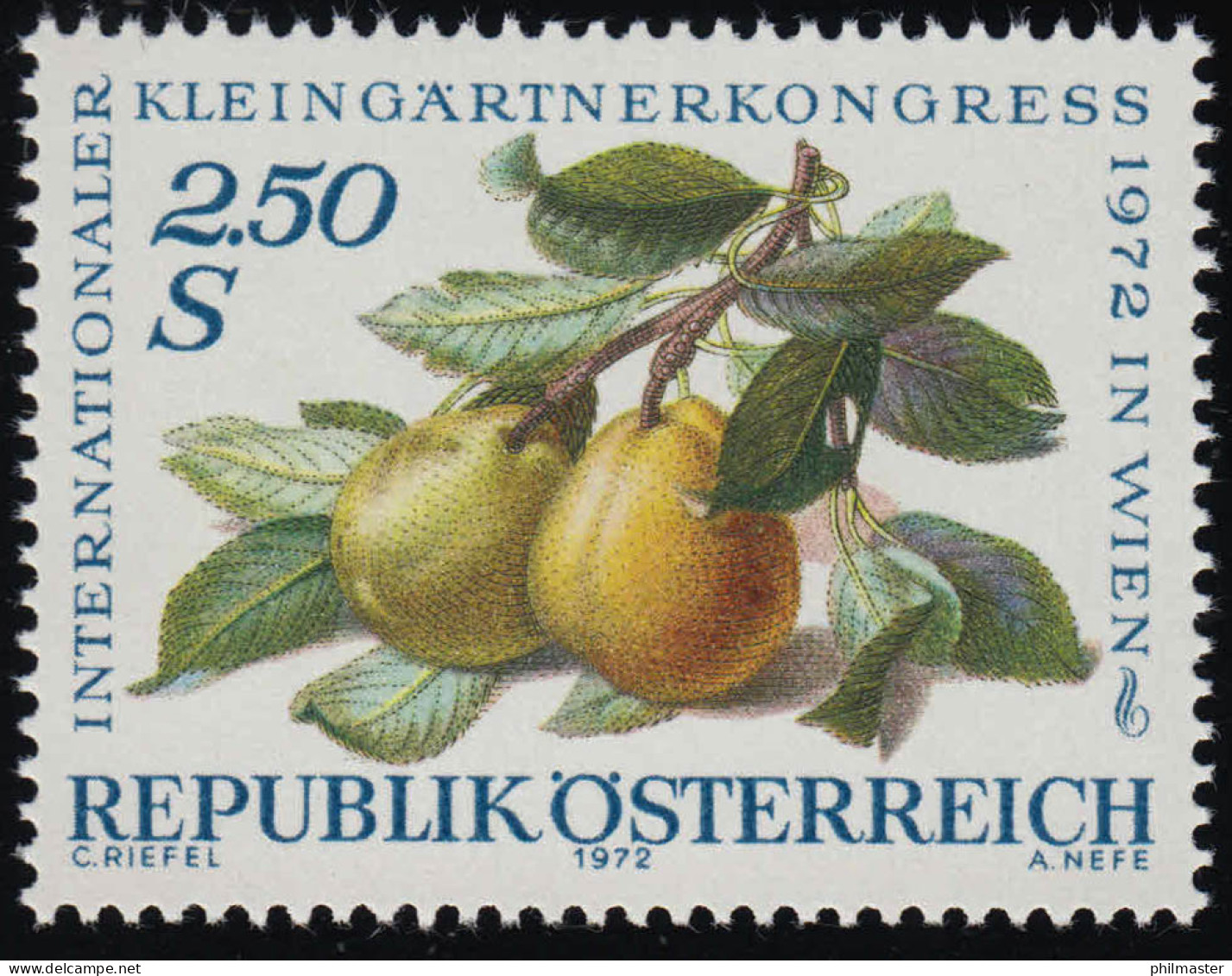 1394 Intern. Kleingärtn. Kongress, Birnenzweig + Früchte, 2.50 S Postfrisch ** - Unused Stamps