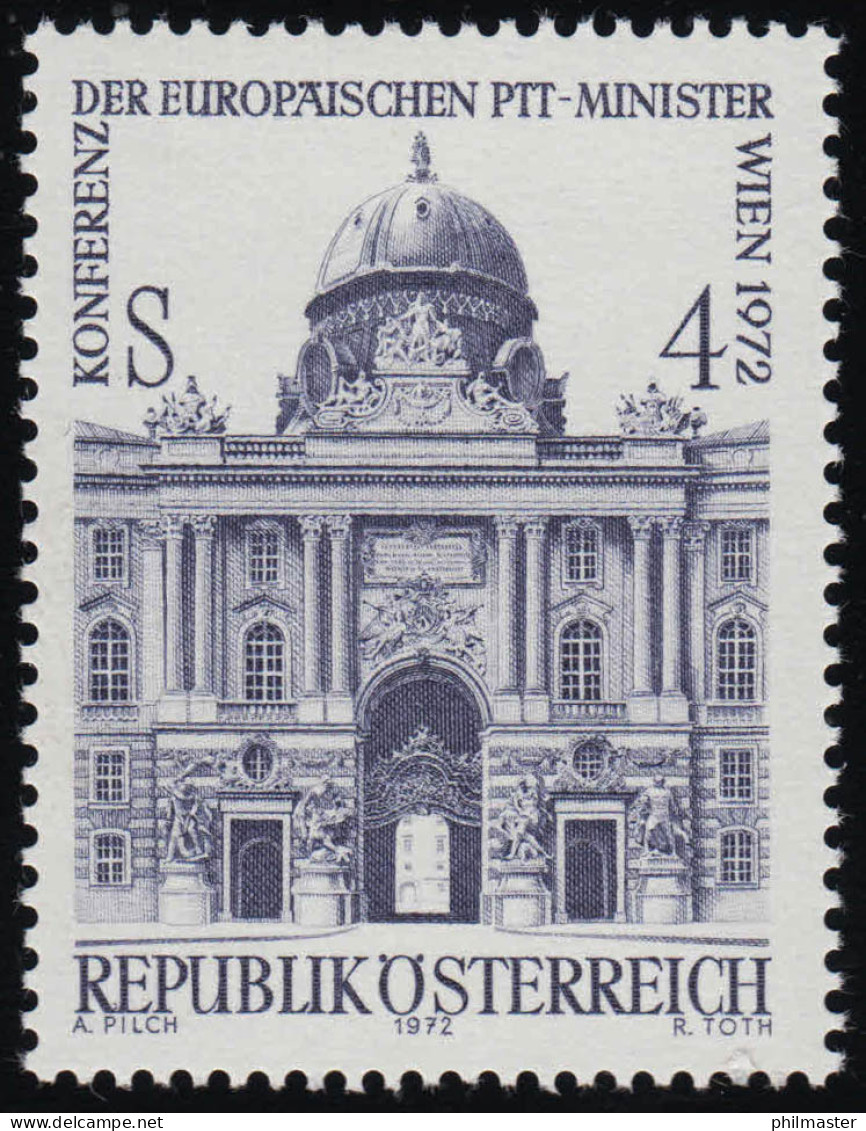 1385 Konf. D. Europ. PTT- Minister, Wiener Hofburg, 4 S, Postfrisch ** - Ongebruikt