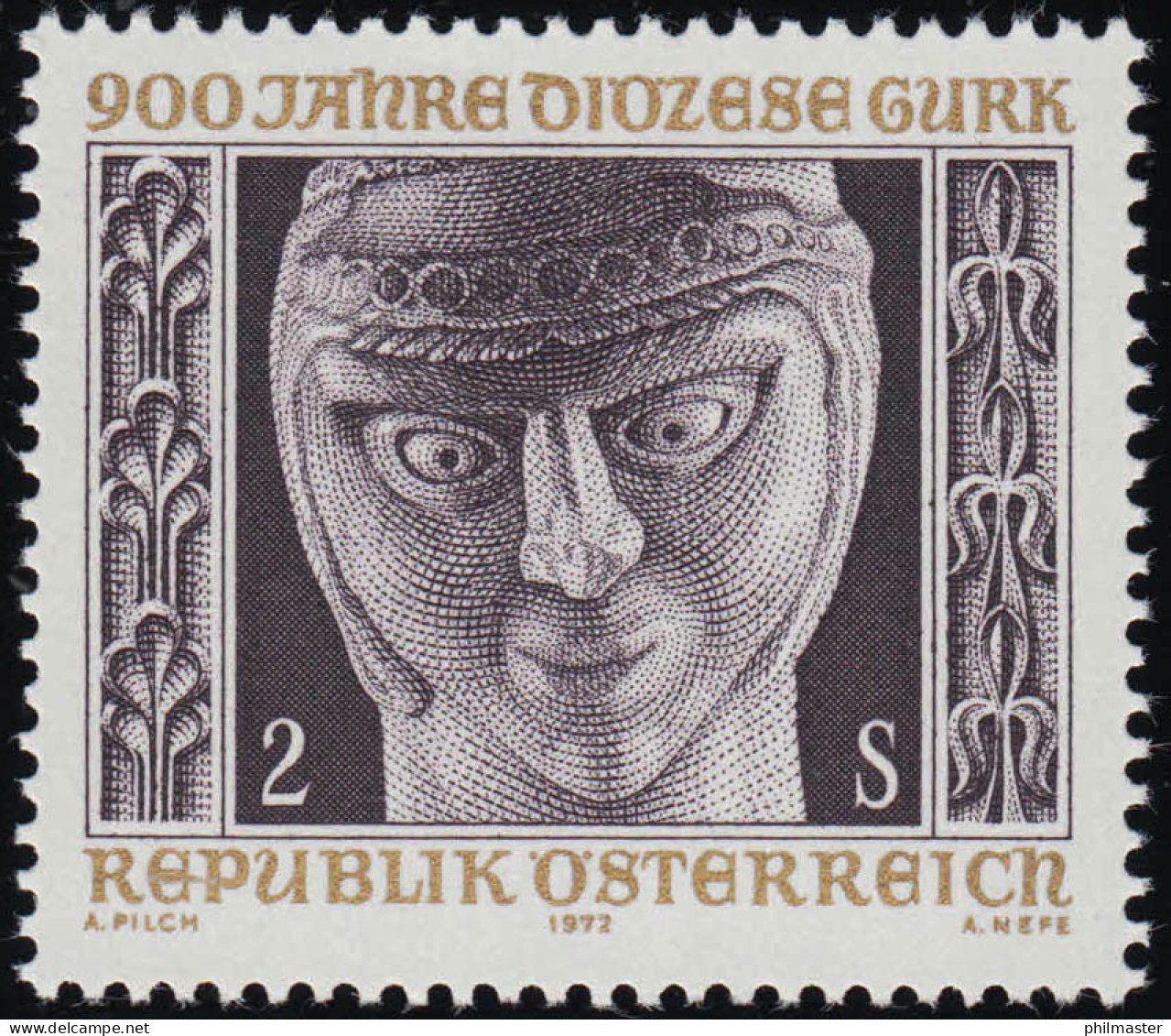 1387 900 J. Diözese Gurk, Tragsäule D. Hemma Sarg Gurker Dom, 2 S Postfrisch ** - Unused Stamps