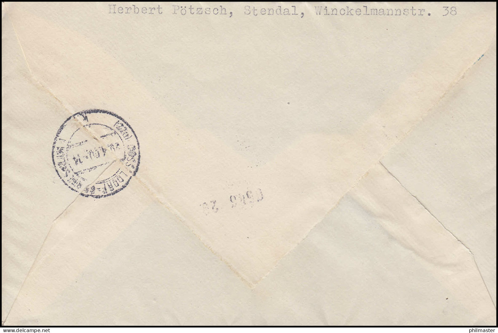 763 Inbetriebnahme Hochseehafen Rostock: MeF Auf Eil-FDC STENDAL 28.4.1960 - Storia Postale