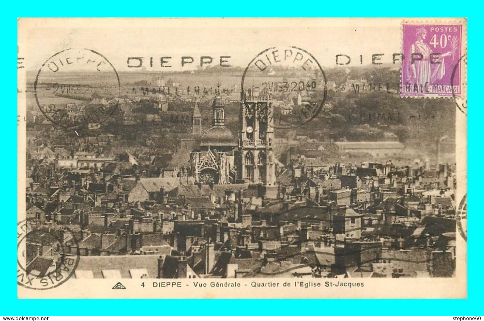 A851 / 311 76 - DIEPPE Vue Générale Quartier De L'Eglise St Jacques - Dieppe