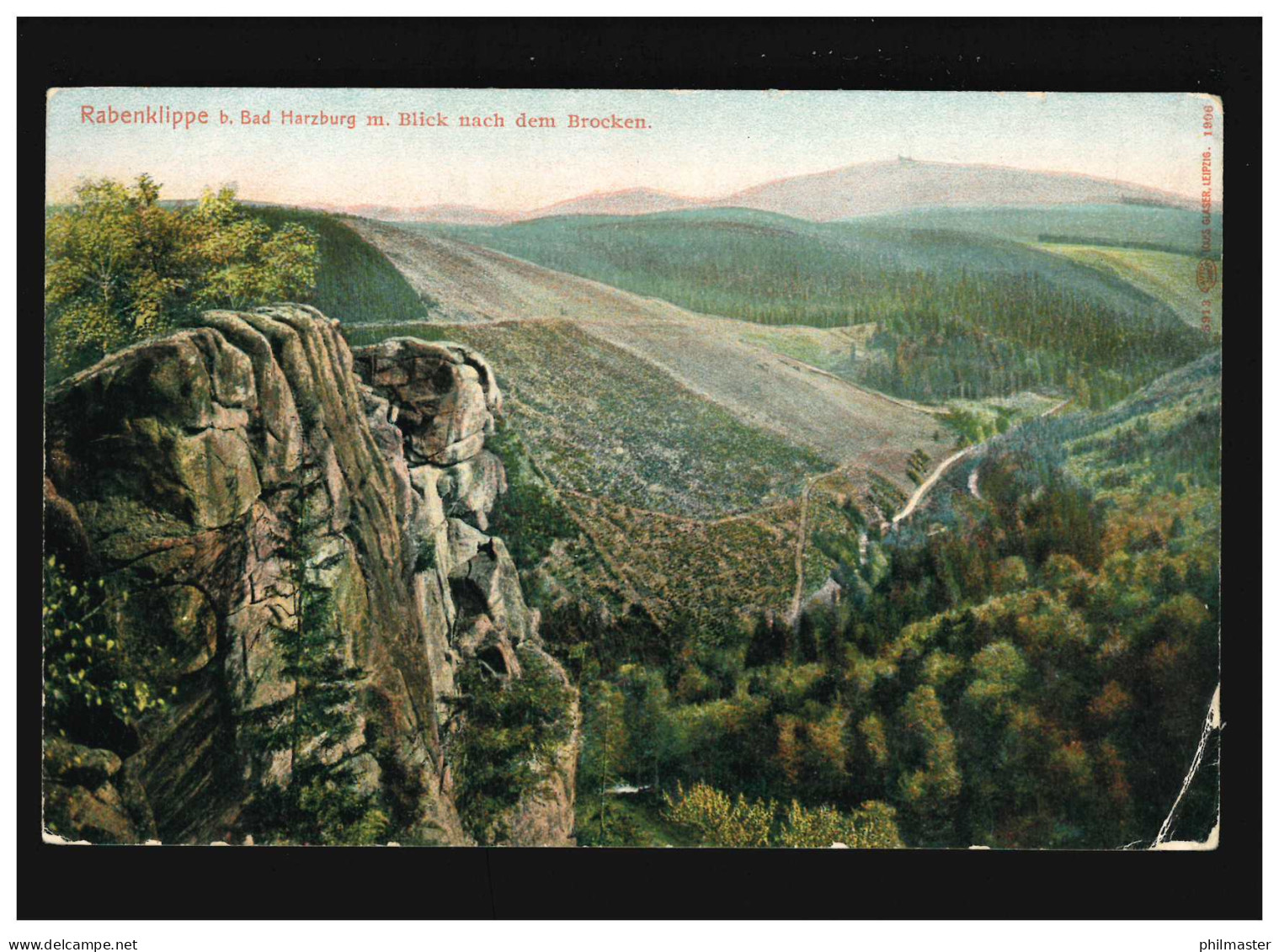 AK Rabenklippe Bei Bad Harzburg Mit Blick Nach Dem Brocken, Ungebraucht - Other & Unclassified