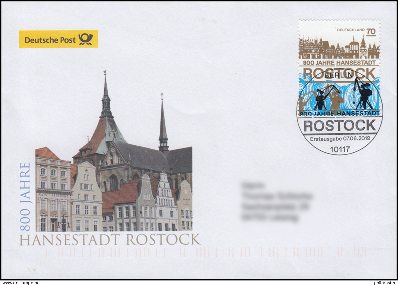 3395 Hansestadt Rostock, Schmuck-FDC Deutschland Exklusiv - Lettres & Documents