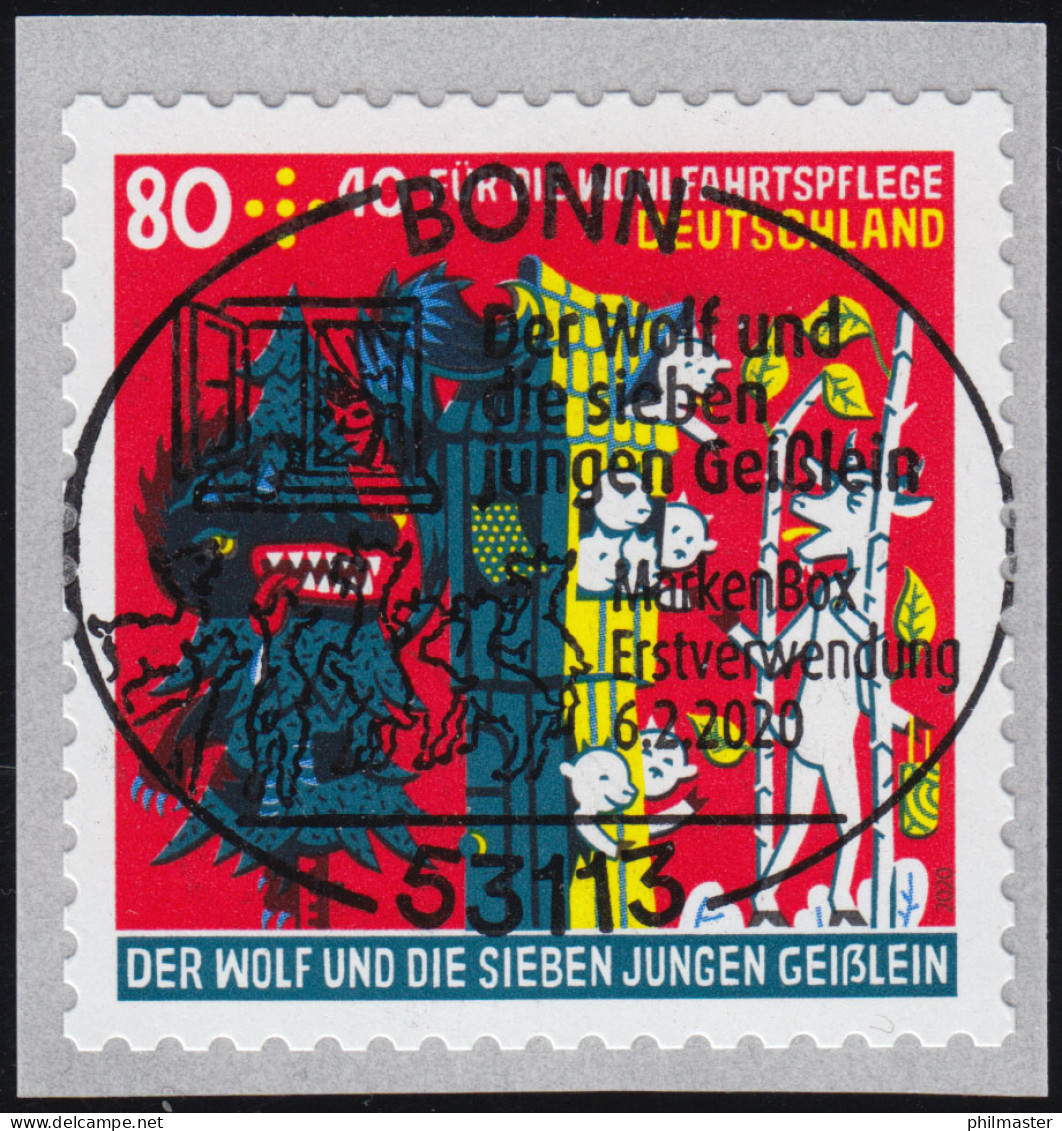 3526 Der Wolf Und Die Sieben Geißlein, Selbstklebend Aus Rolle, EV-O Bonn 2020 - Usados
