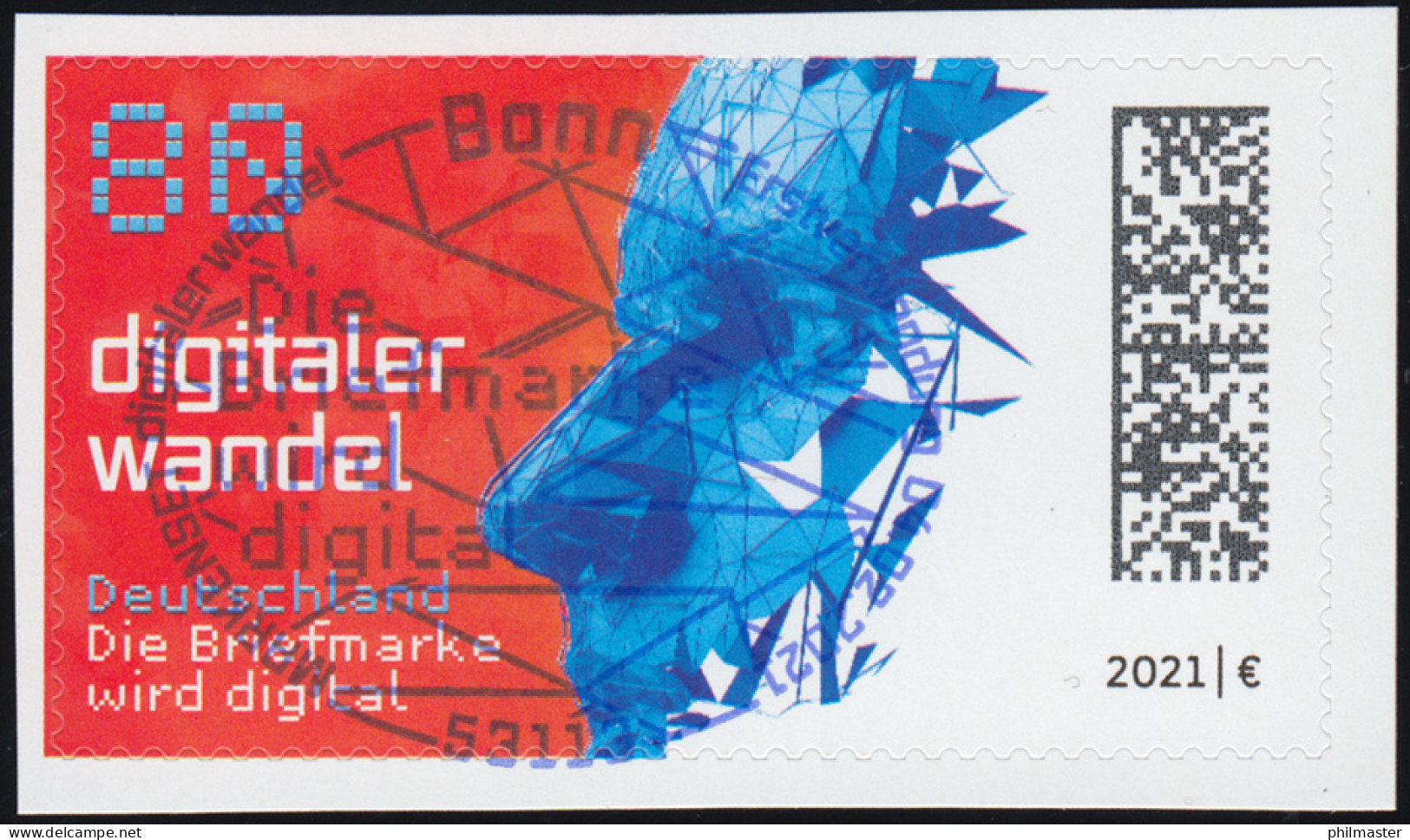 3592B Digitaler Wandel, Selbstkleb. Aus Folienblatt 104, ENG Gestanzt, EV-O Bonn - Used Stamps