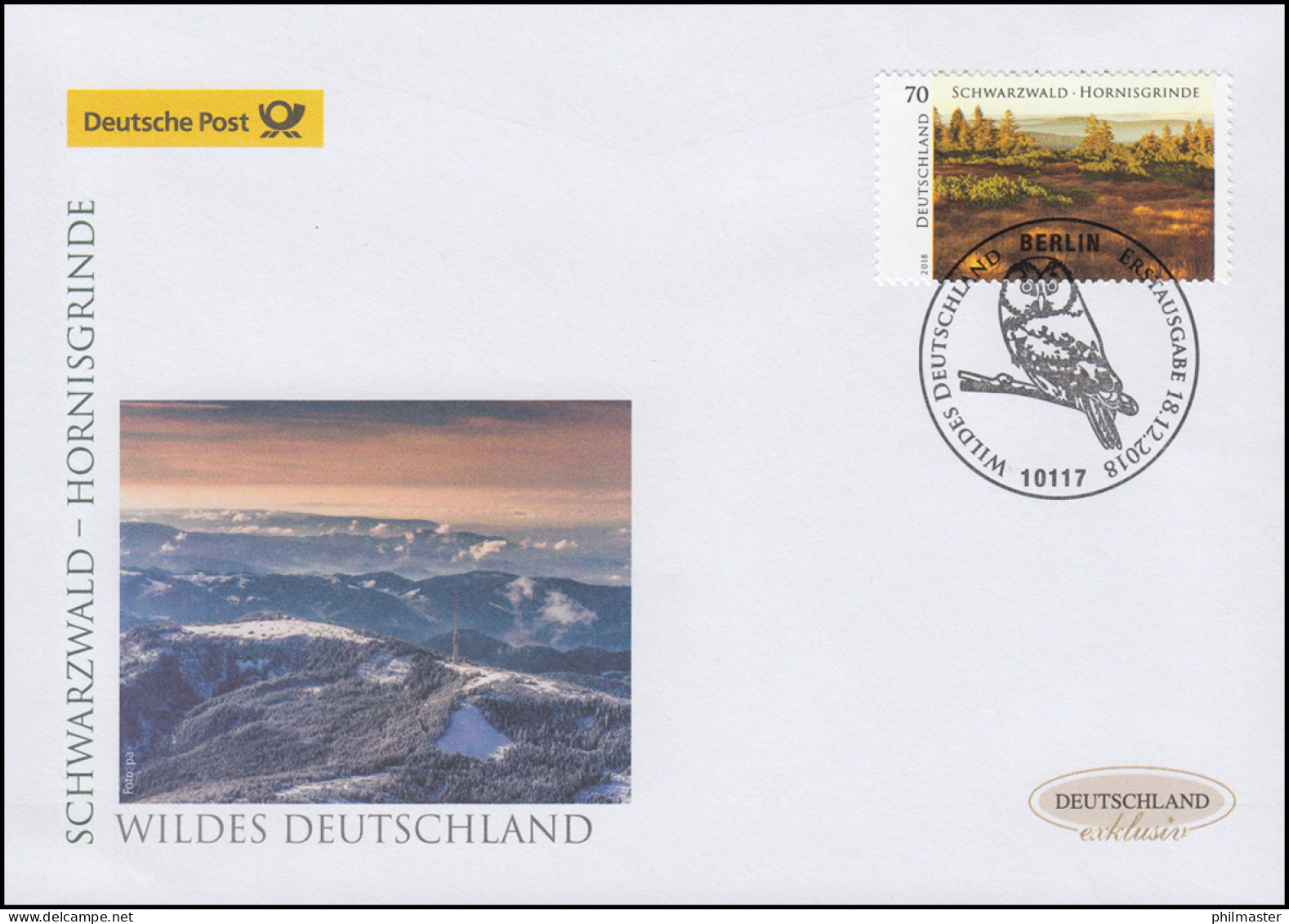 3428 Schwarzwald: Hornisgrinde, Schmuck-FDC Deutschland Exklusiv - Briefe U. Dokumente