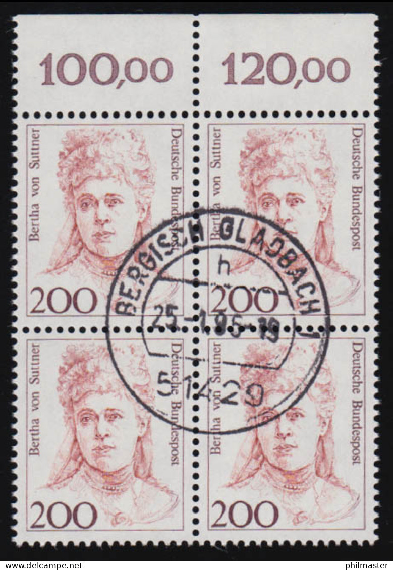 1498 Frauen 200 Pf OR-Viererbl. Tages-O - Usados