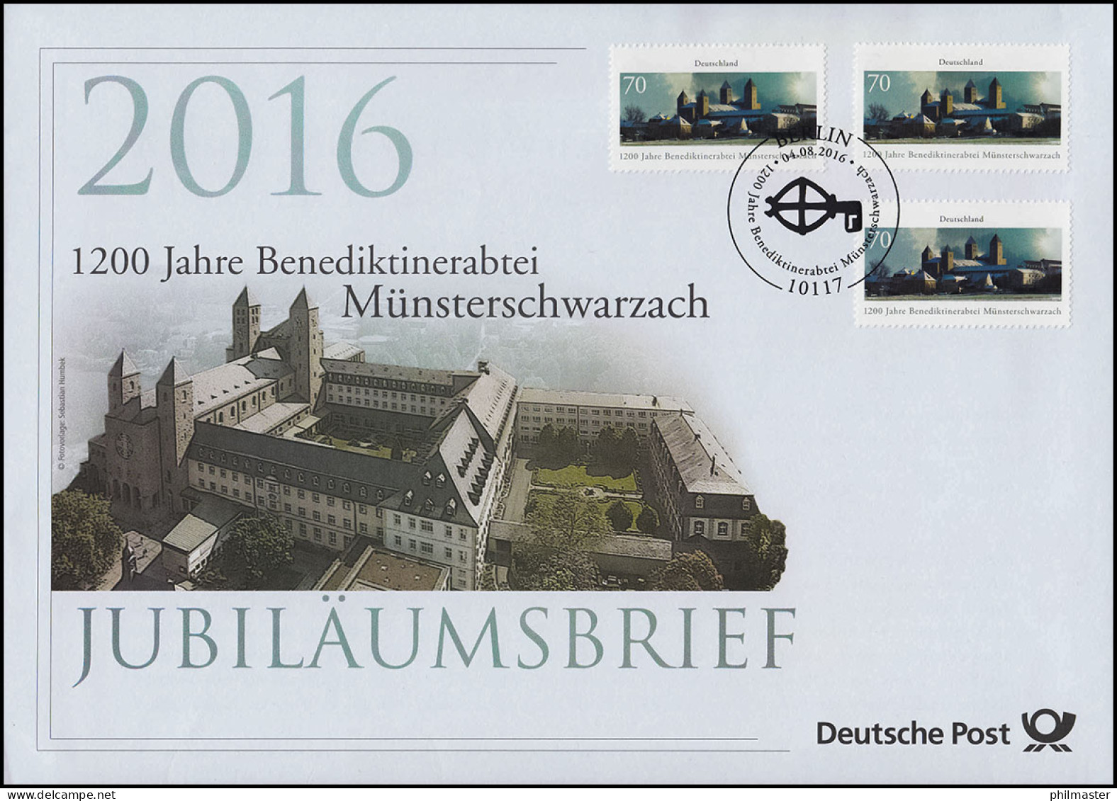 3258 1200 Jahre Benediktinerabtei Münsterschwarzach 2016 Jubiläumsbrief - Other & Unclassified
