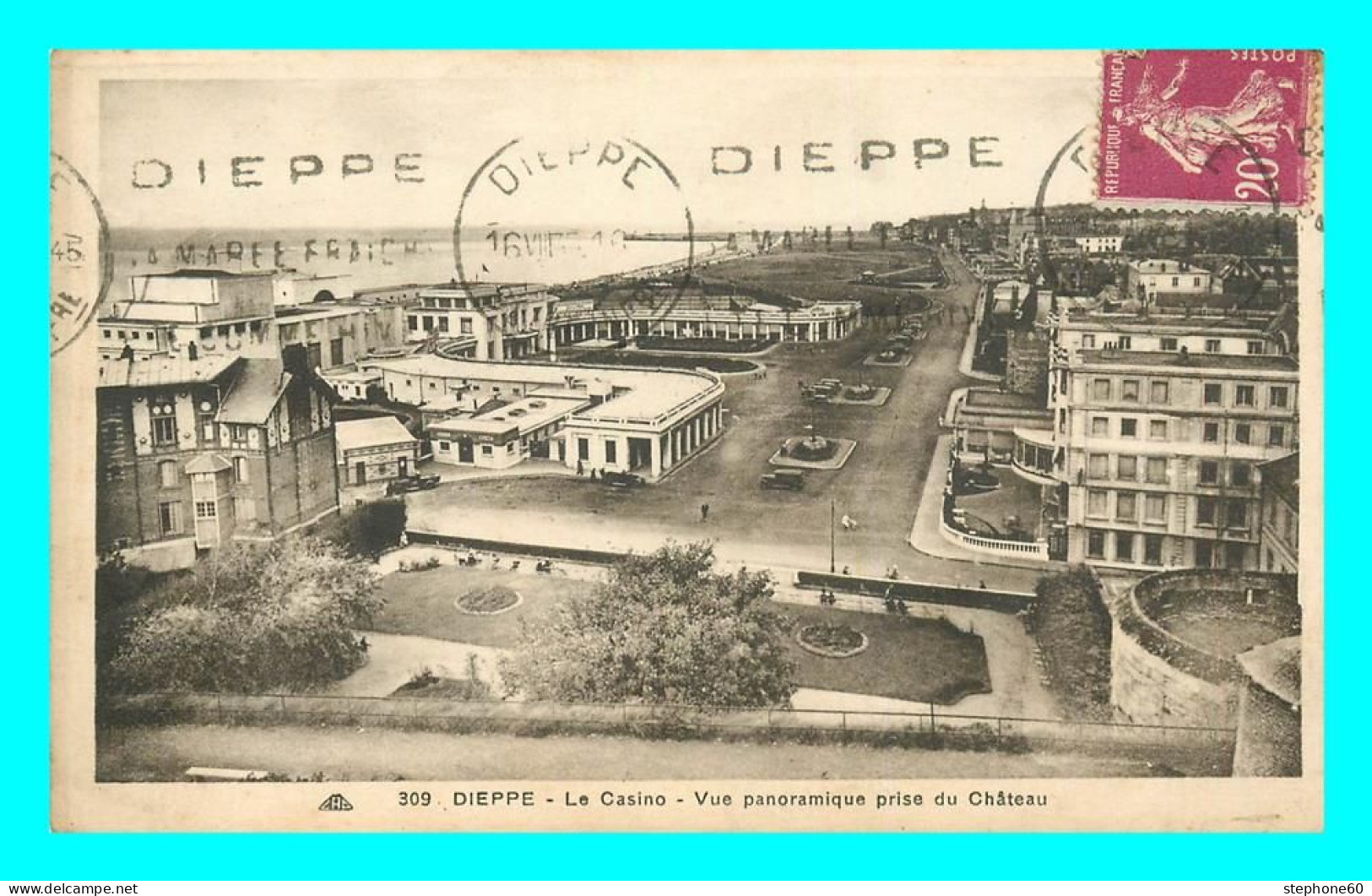 A848 / 197 76 - DIEPPE Casino Vue Panoramique Prise Du Chateau - Dieppe