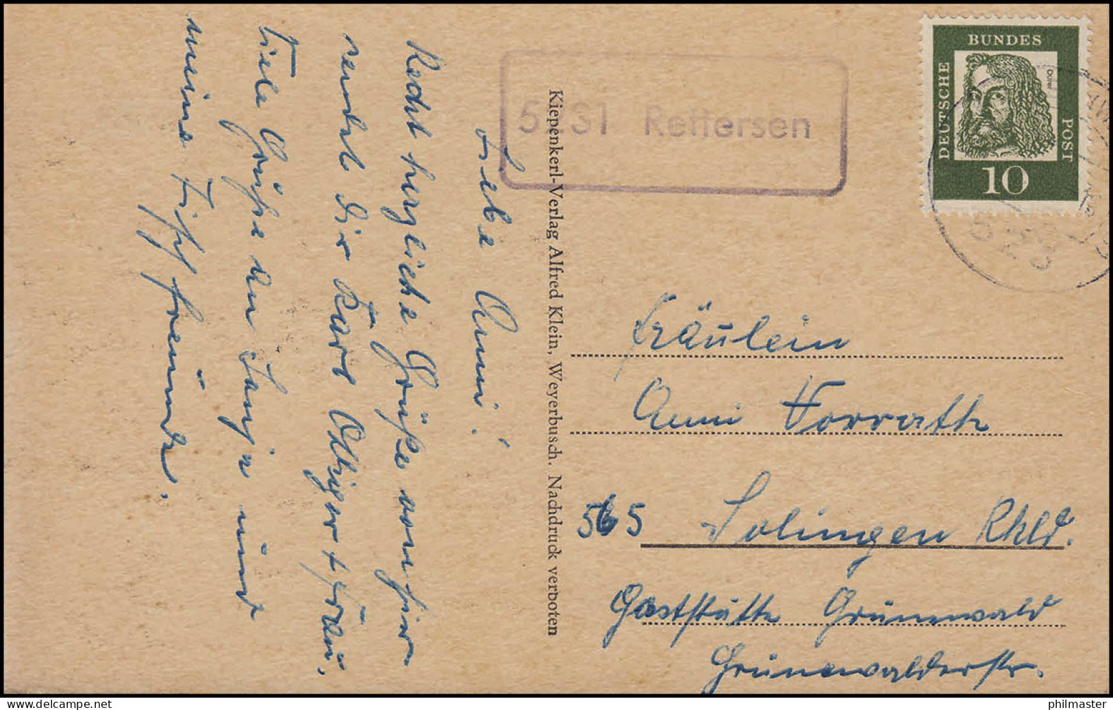 Landpost-Stempel 5231 Rettersen Auf AK Westerwald Heuernte, ALTENKIRCHEN Um 1961 - Autres & Non Classés