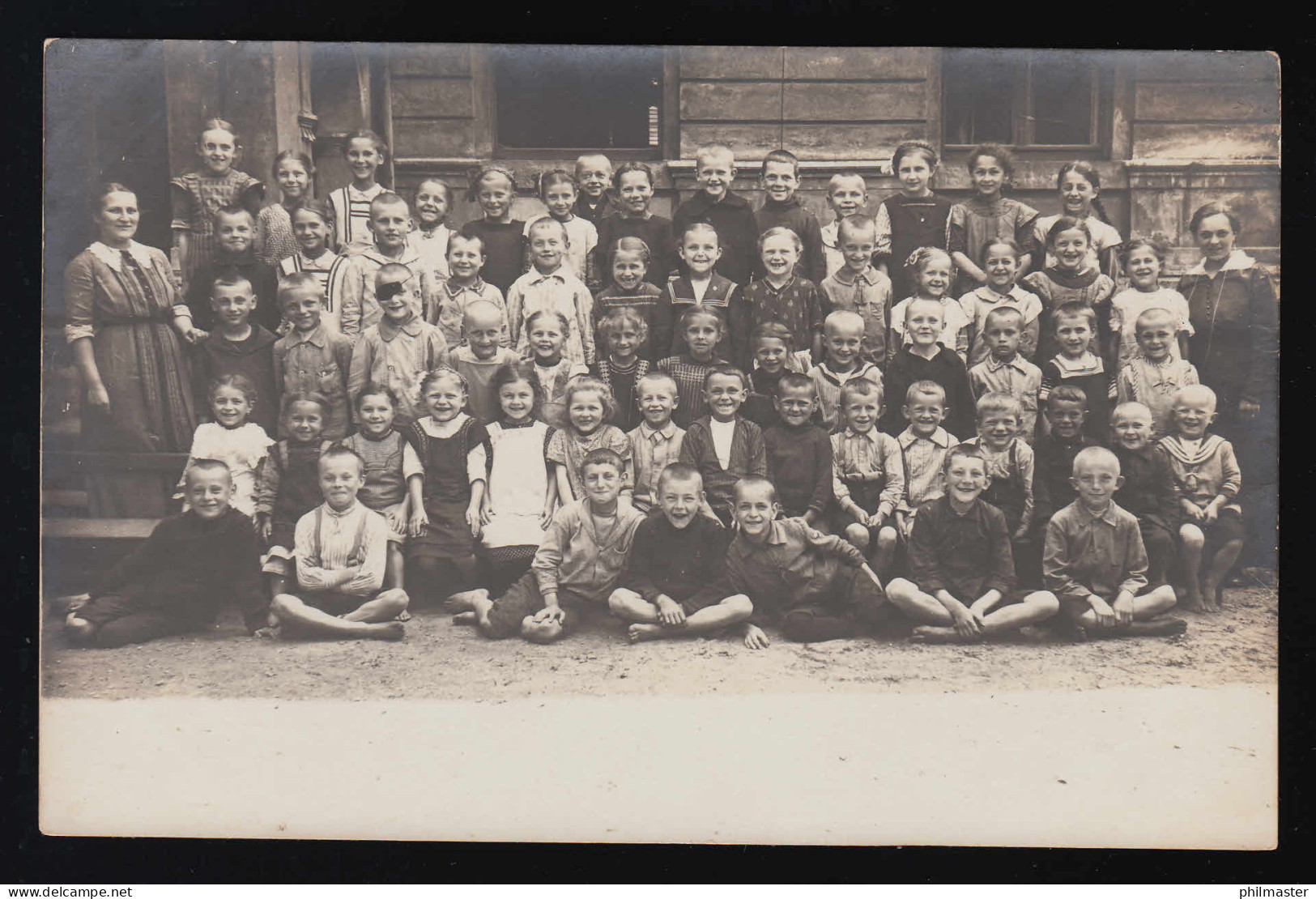 Foto AK Dorfschule Kinder Lehrerinnen, Aufnahme 06.1917 - Beschriftet - Sonstige & Ohne Zuordnung