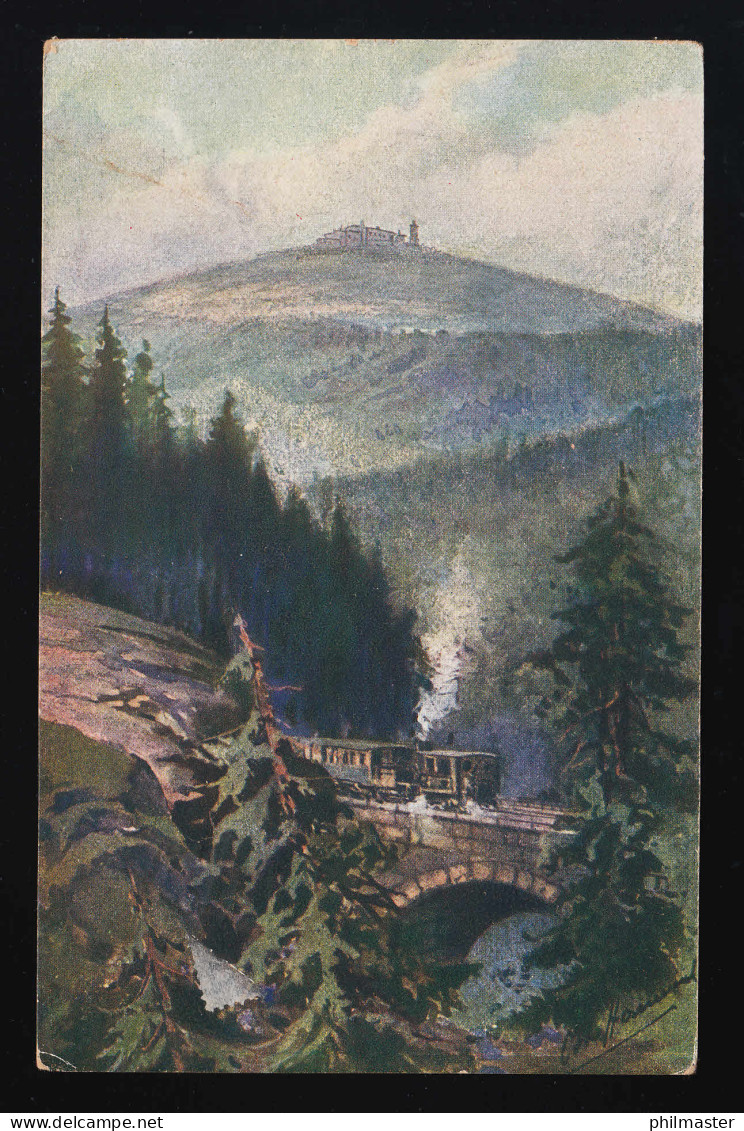 Brocken Bahn, Schmalspur, Hotel, Dampflokomotive, Signiert, BROCKEN 20.7.1925 - Other & Unclassified