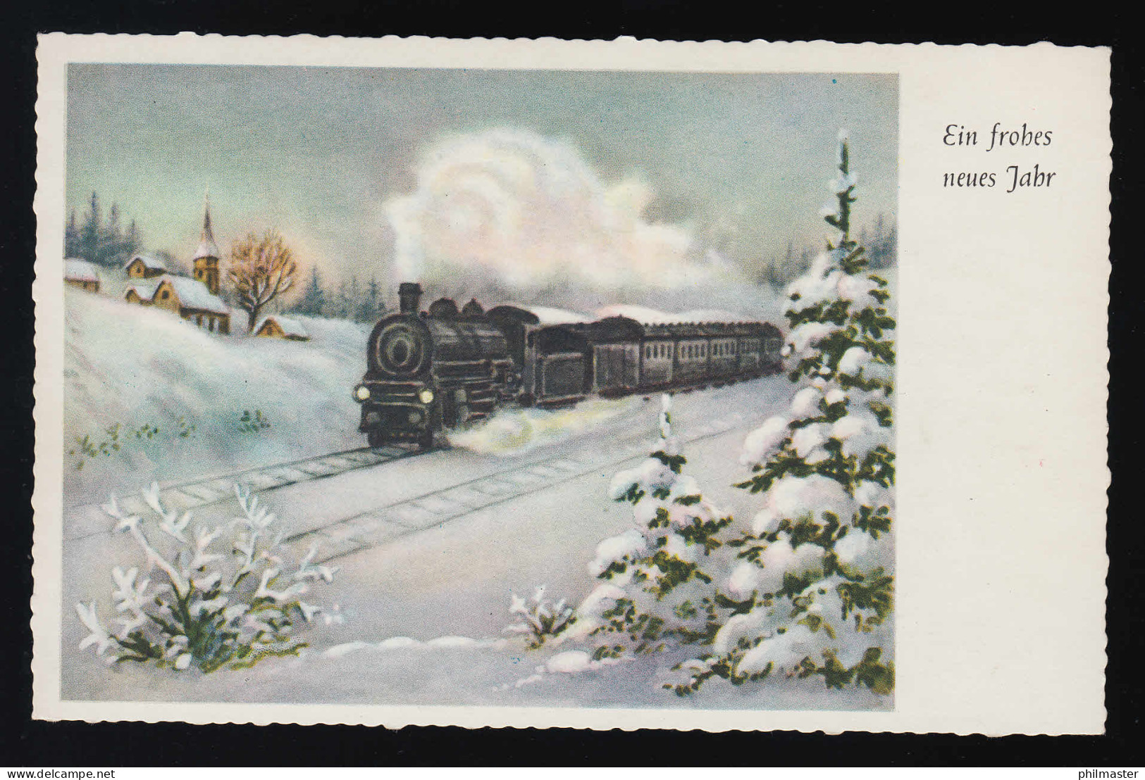 AK AFKH 3995, Dampf Eisenbahn Schnee Winter, Ein Frohes Neues Jahr, Ungebraucht - Sonstige & Ohne Zuordnung