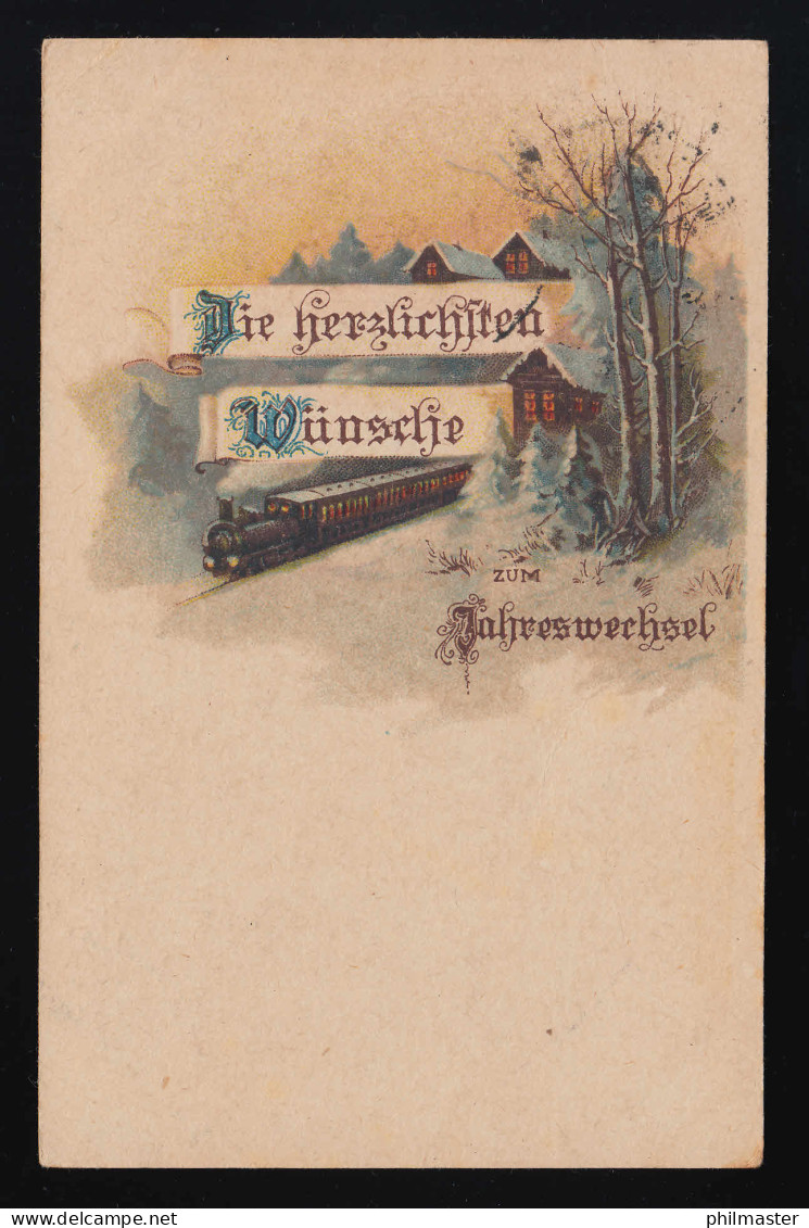 AK G.G.K. No. 1105, Dampf Eisenbahn Schnee Jahreswechsel, Neugersdorf 31.12.1920 - Other & Unclassified
