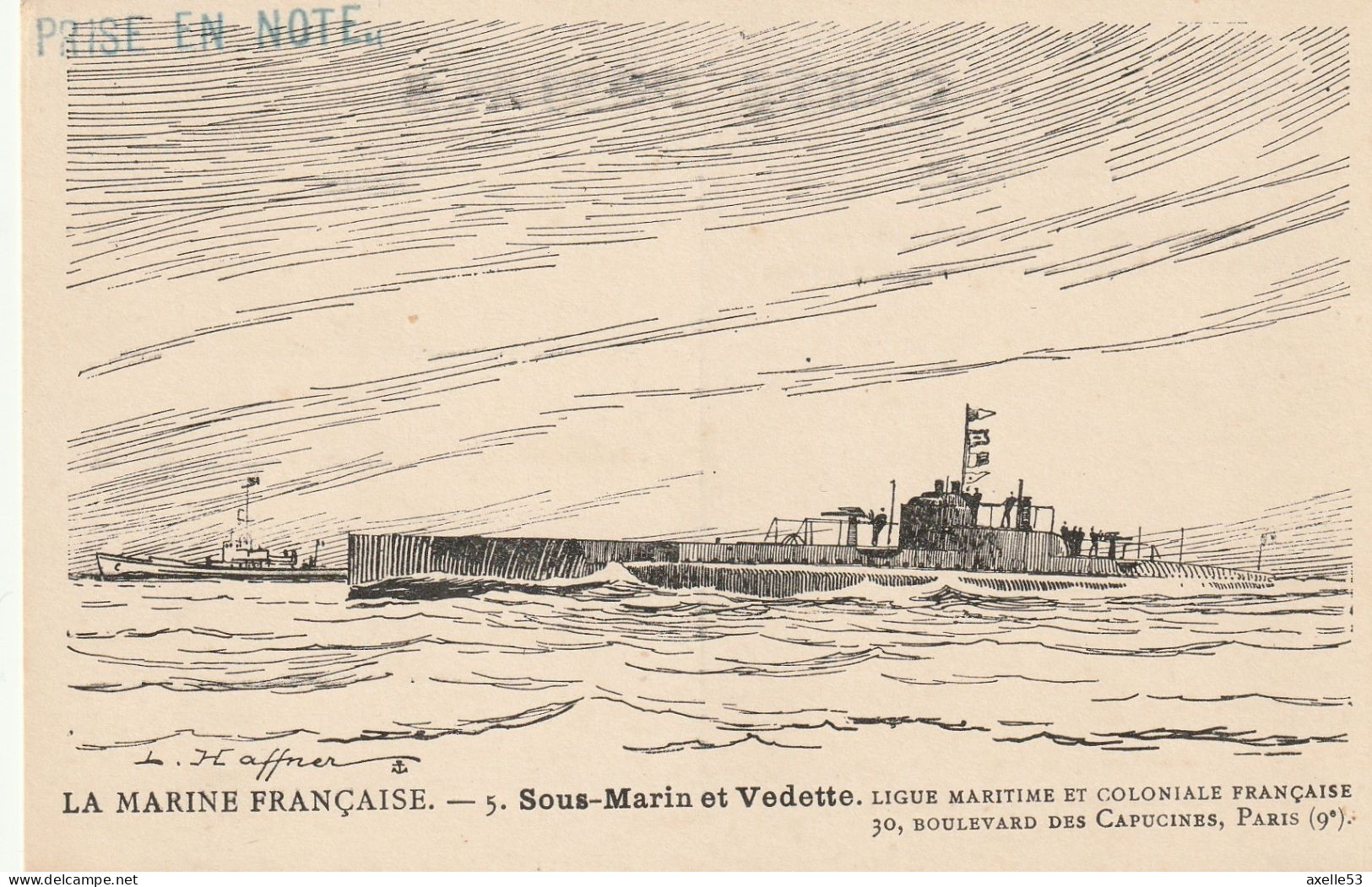 Ligue Maritime Et Coloniale Française  (10299) La Marine Française. 5. Sous-Marin Et Vedettes - Sammlungen & Sammellose