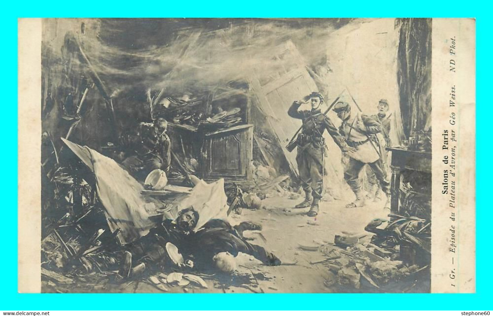 A849 / 409 Tableau SALON De PARIS Episode Du Plateau D'Avron Par Géo WEISS - Paintings