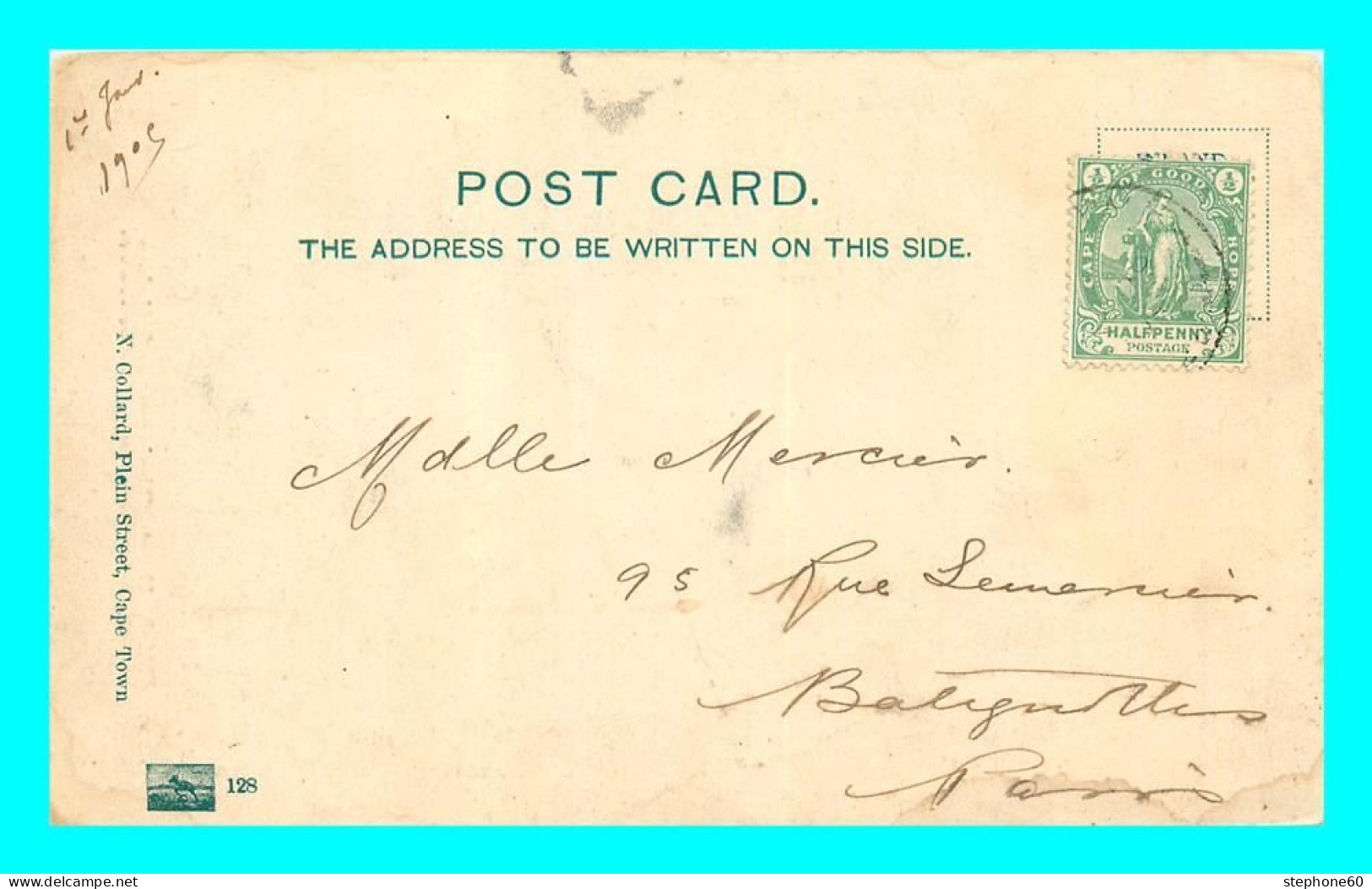 A843 / 173  Timbre Cape Of Good Hope - Halfpenny Postage Sur Lettre - Cap De Bonne Espérance (1853-1904)