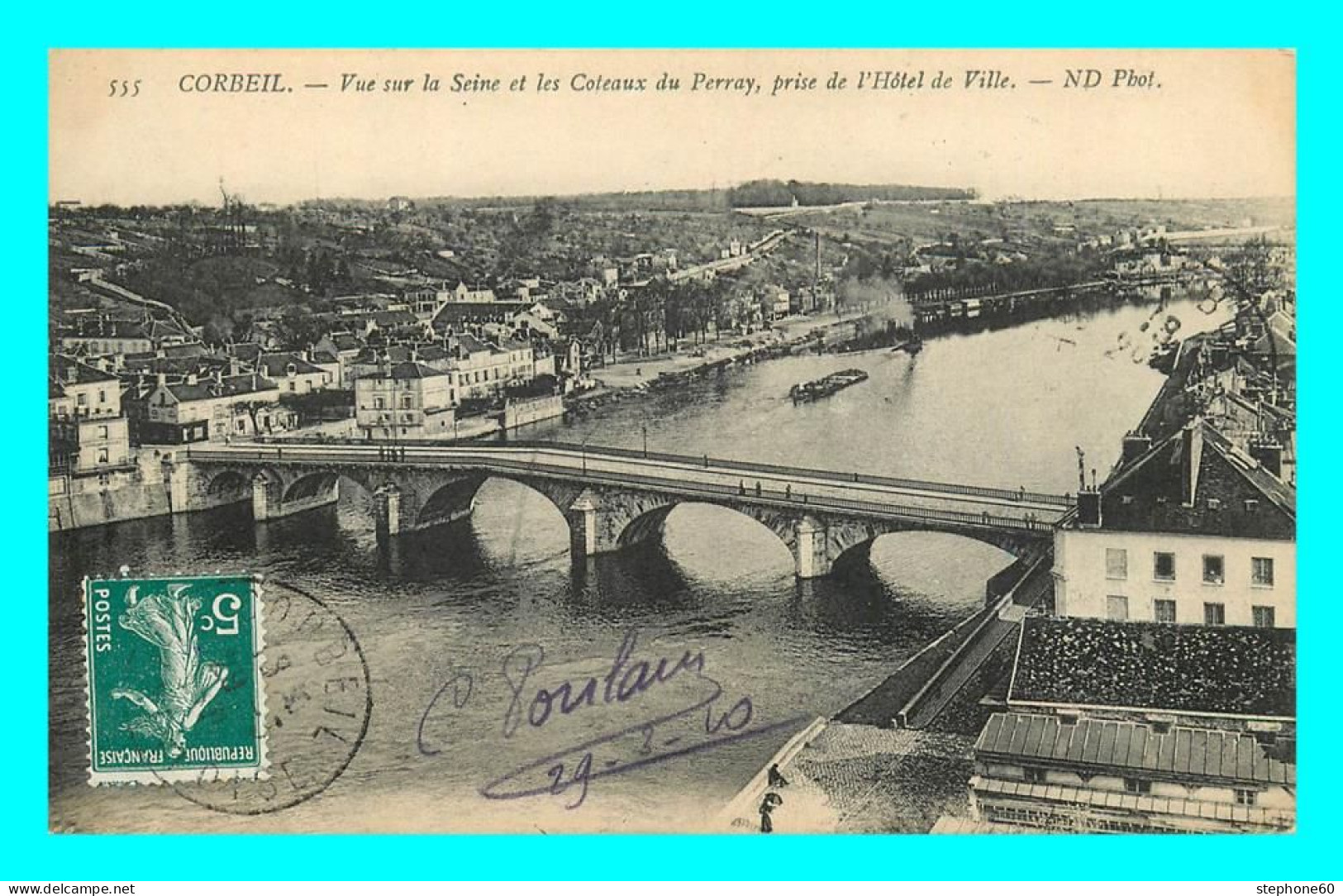 A847 / 139 91 - CORBEIL ESSONNES Vue Sur La Seine Et Les Coteaux Du Perray - Corbeil Essonnes