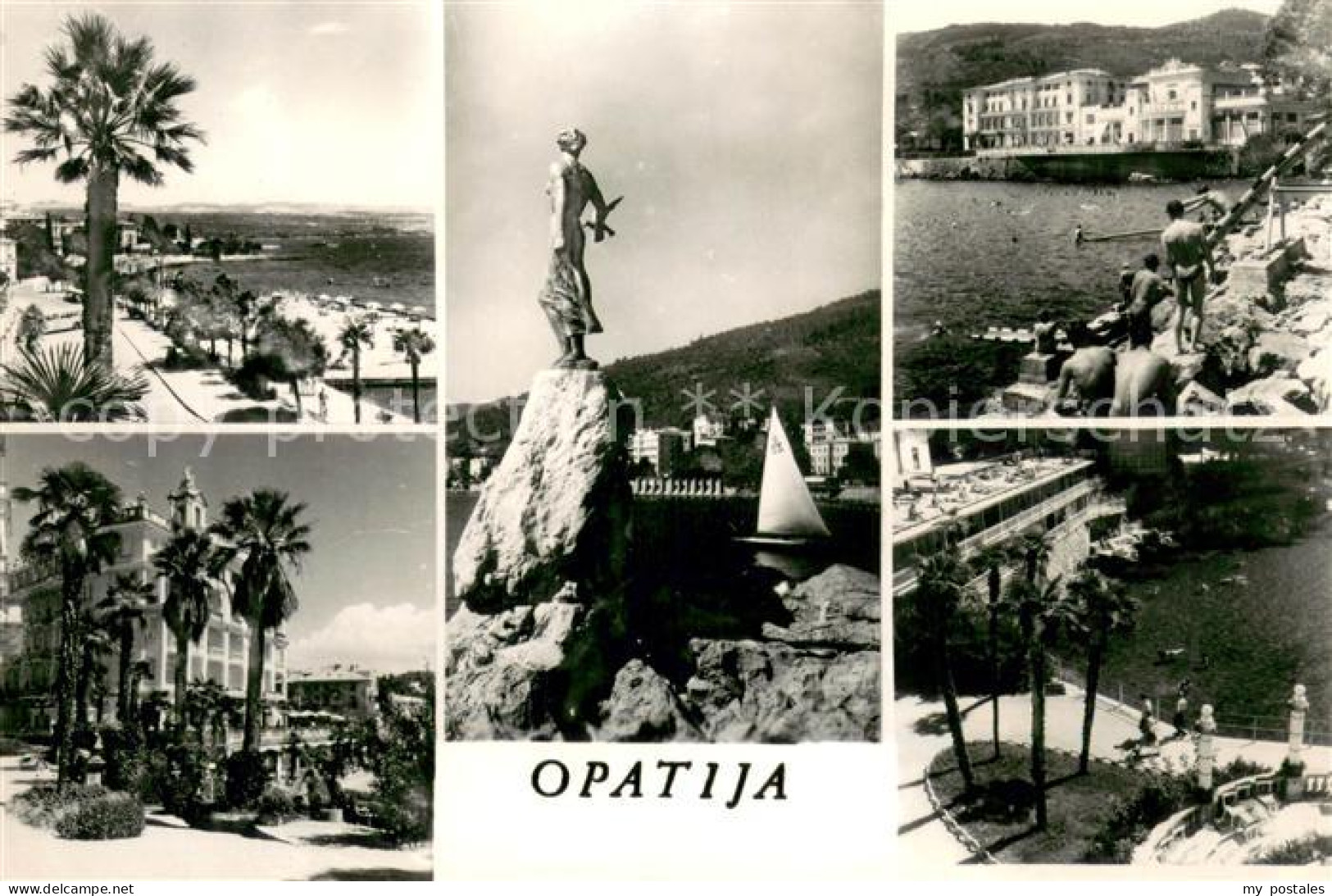 73669423 Opatija Abbazia Uferpromenade Wahrzeichen Statue Maedchen Mit Moewe  - Kroatien