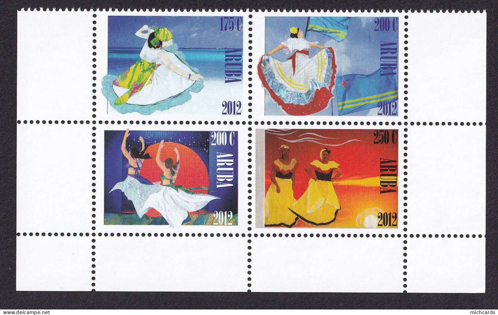 323 ARUBA 2012 - Y&T 639/42 Se Tenant - Costumes Des Caraïbes - Neuf ** (MNH) Sans Charniere - Niederländische Antillen, Curaçao, Aruba