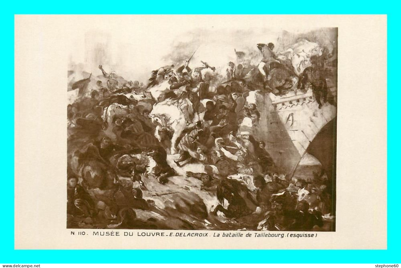 A839 / 329 Tableau Musée Du Louvre DELACROIX Bataille De Taillebourg - Pintura & Cuadros