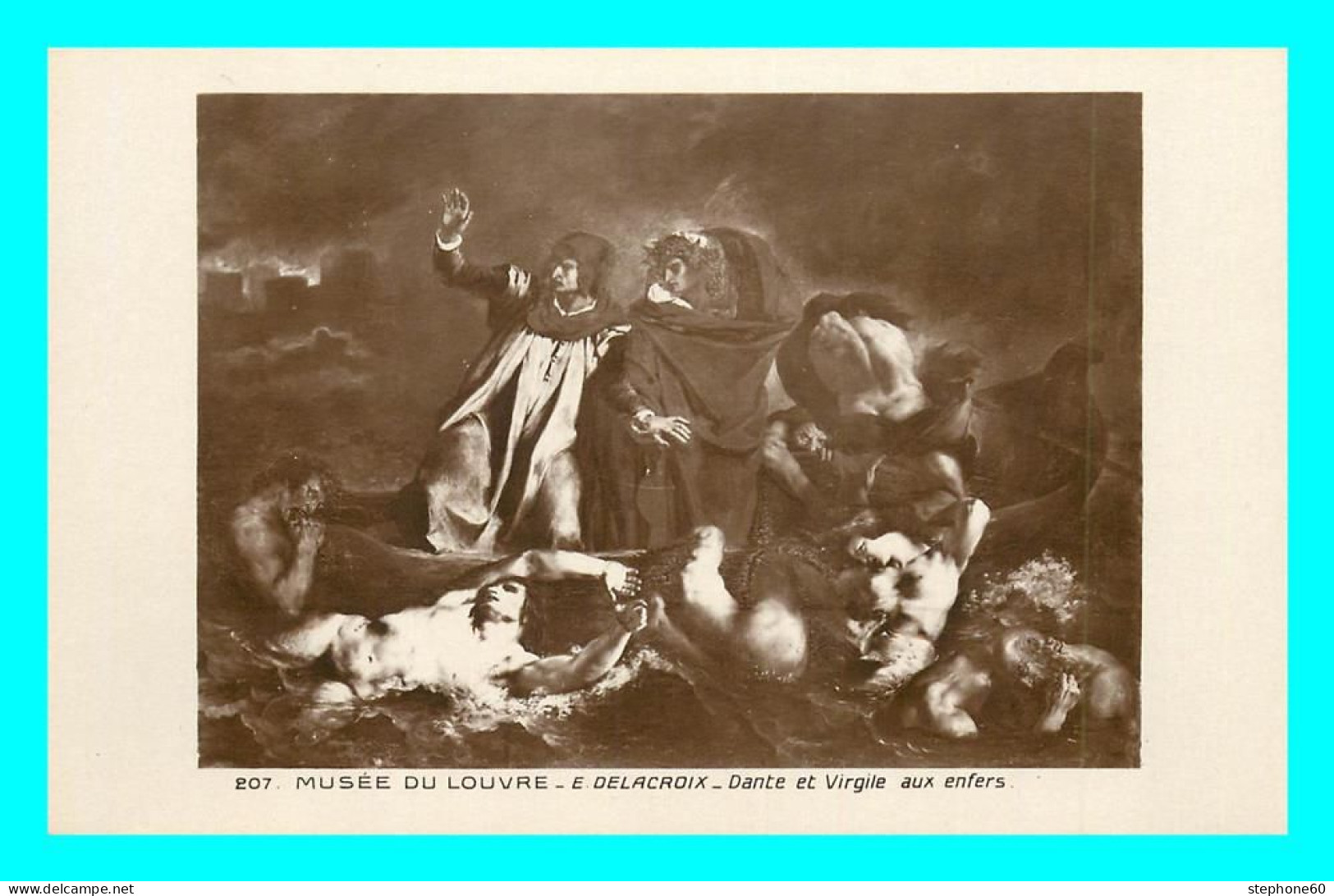 A839 / 335 Tableau Musée Du Louvre DELACROIX Dante Et Virgile Aux Enfers - Malerei & Gemälde