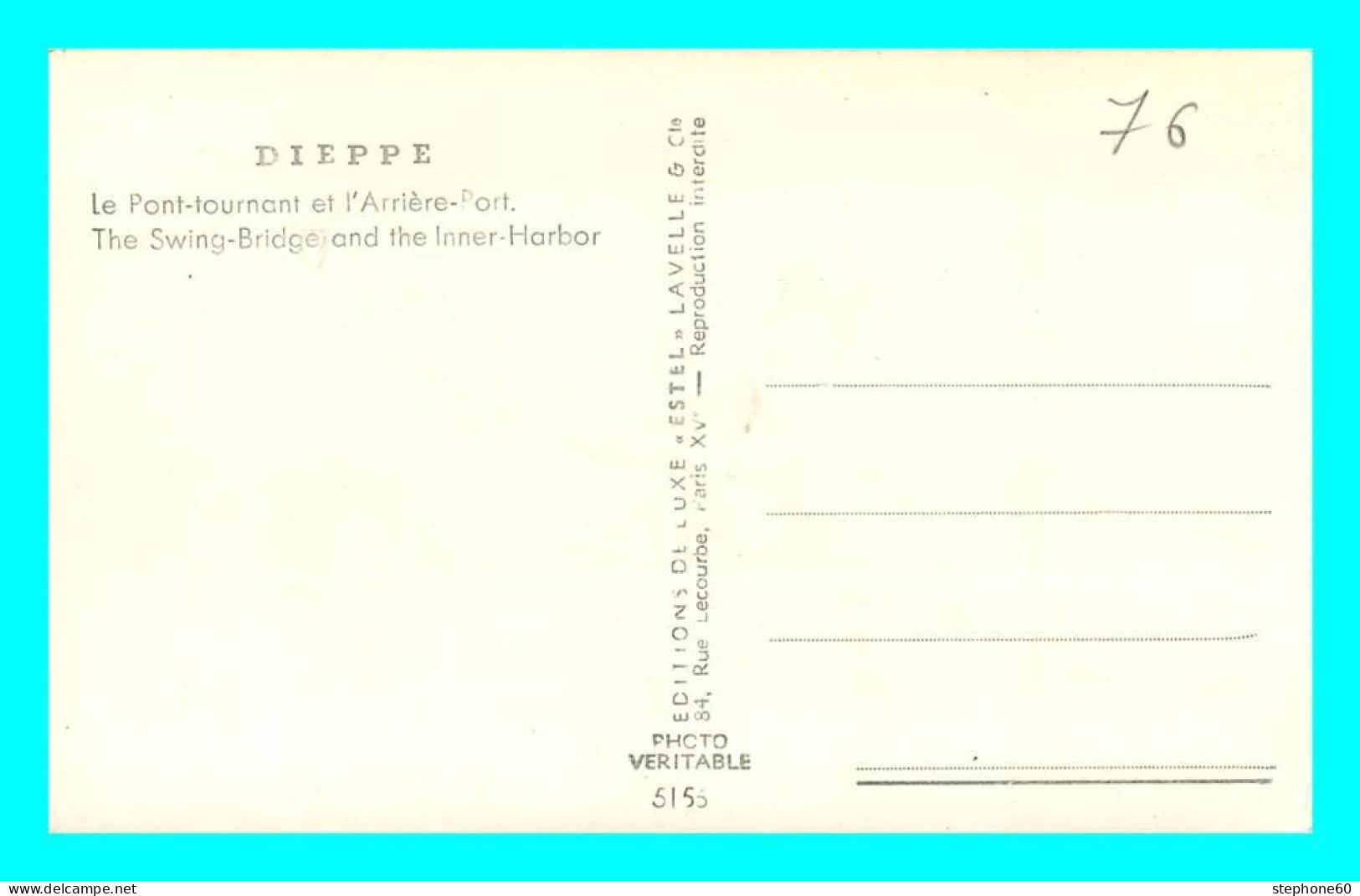 A839 / 183 76 - DIEPPE Pont Tournant Et Arriere Port - Dieppe
