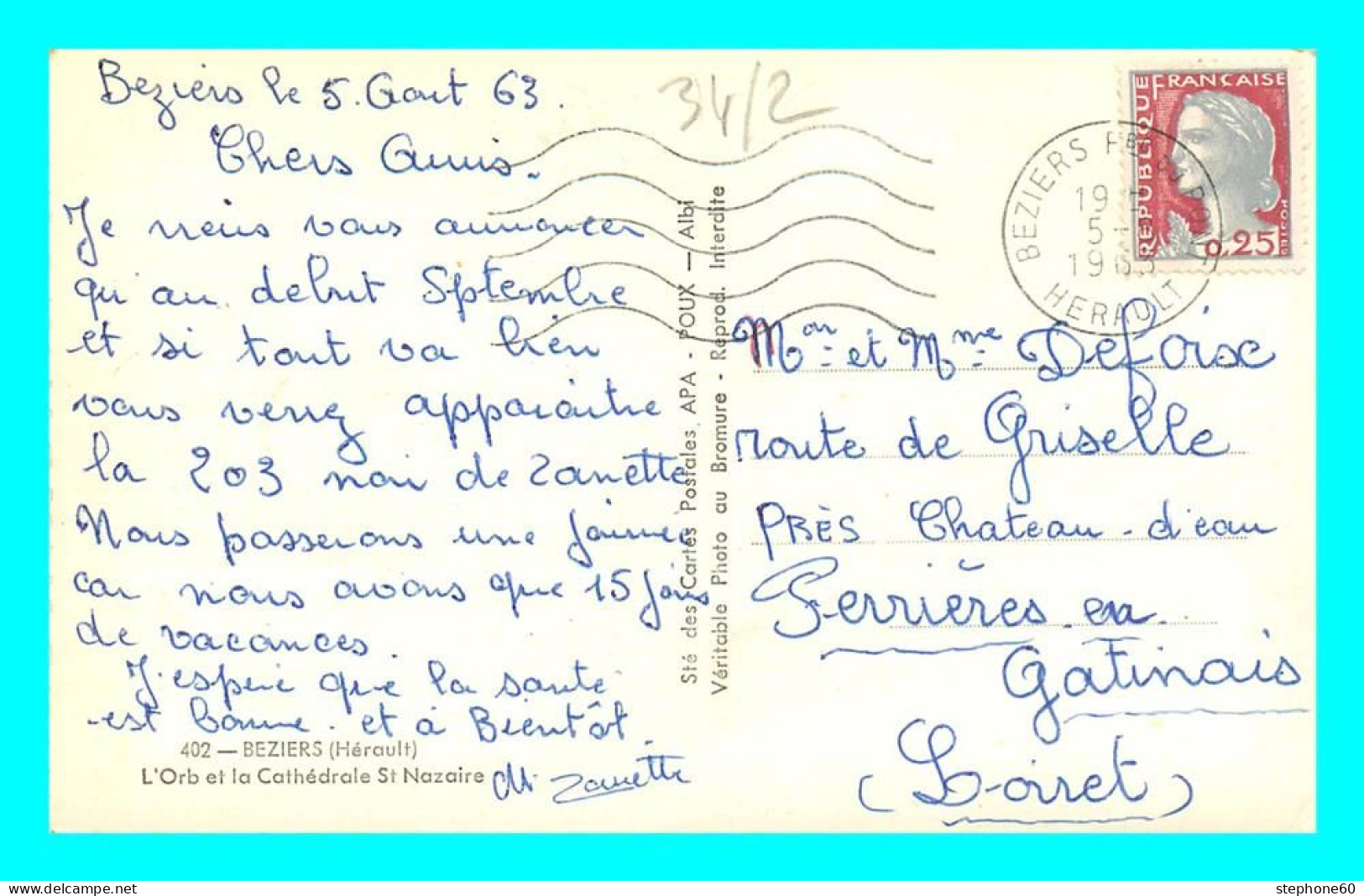 A871 / 077 34 - BEZIERS L'Orb Et Cathédrale St Nazaire - Beziers