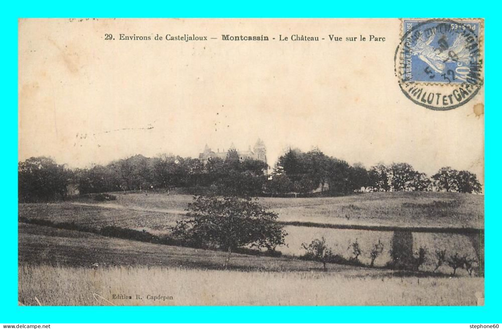 A872 / 293 47 - Env Casteljaloux MONTCASSIN Chateau Vue Sur Le Parc - Other & Unclassified
