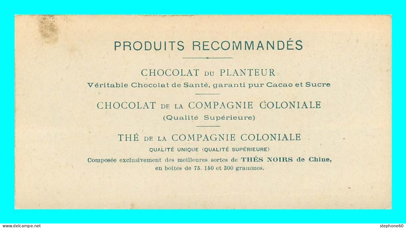 A872 / 233  CHOCOLAT Du PLANTEUR Menton Pont Saint Louis - Altri & Non Classificati