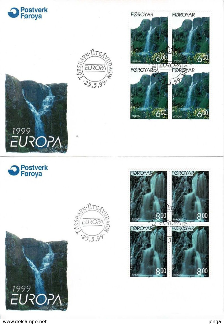 Faroe Islands; 1999 Europa - CEPT.  Set Of 2 In Block Of 4 On FDC. - 1999