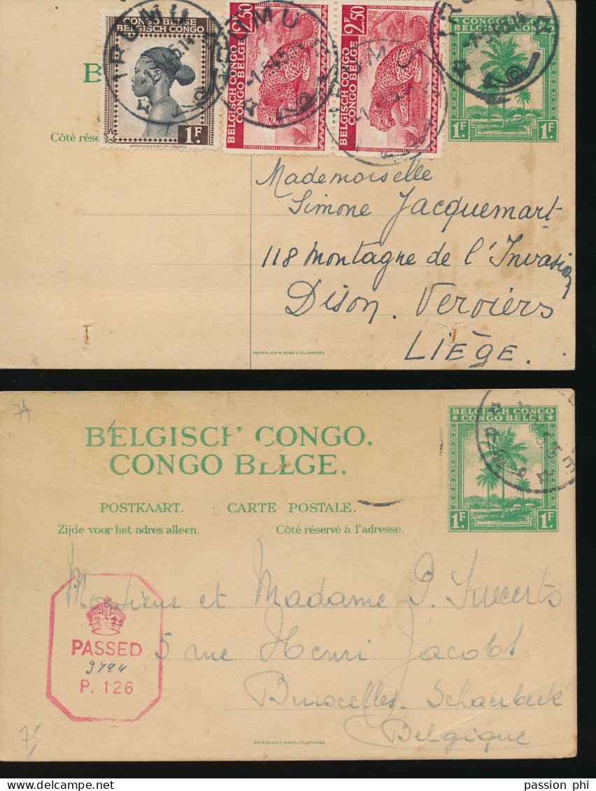 BELGIAN CONGO PS SBEP 73/74 USED - Stamped Stationery