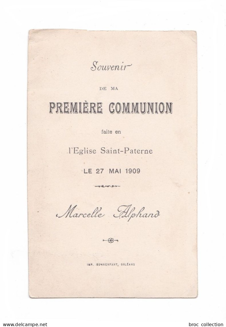 Orléans, 1re Communion De Marcelle Alphand, 1909, éd. Bouasse Jene 3981, Citation Mgr De Ségur - Imágenes Religiosas