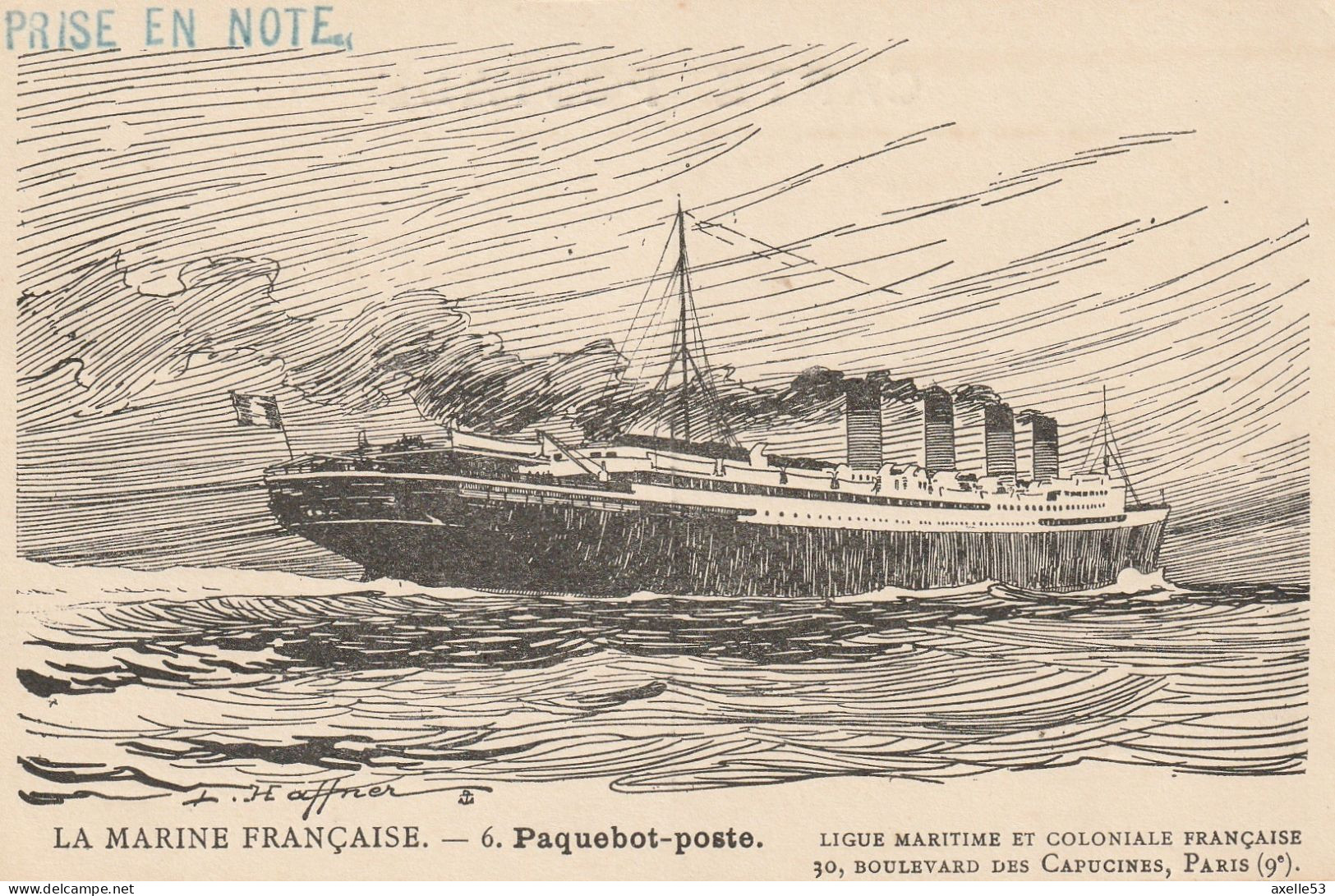 Ligue Maritime Et Coloniale Française  (10300) La Marine Française. 6. Paquebot-Poste - Sammlungen & Sammellose