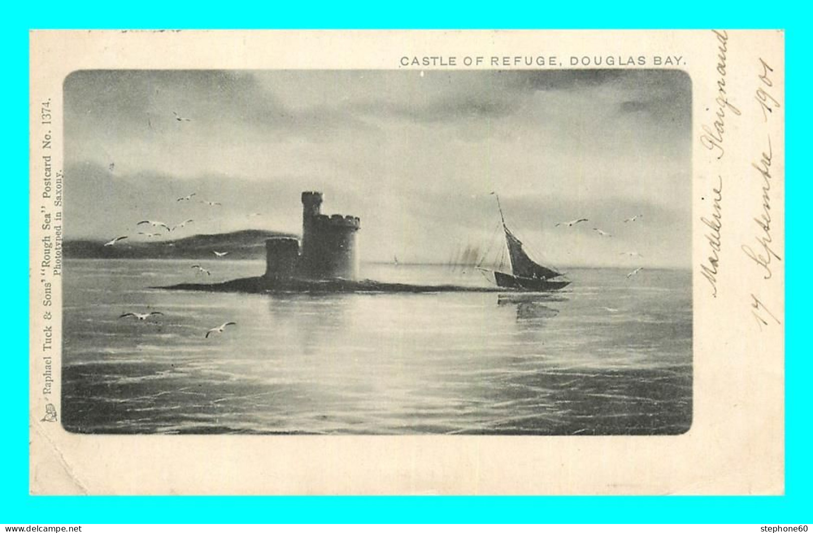 A861 / 291  Castle Of Refuge DOUGLAS BAY ( Timbre One Half Penny Vert ) - Isle Of Man