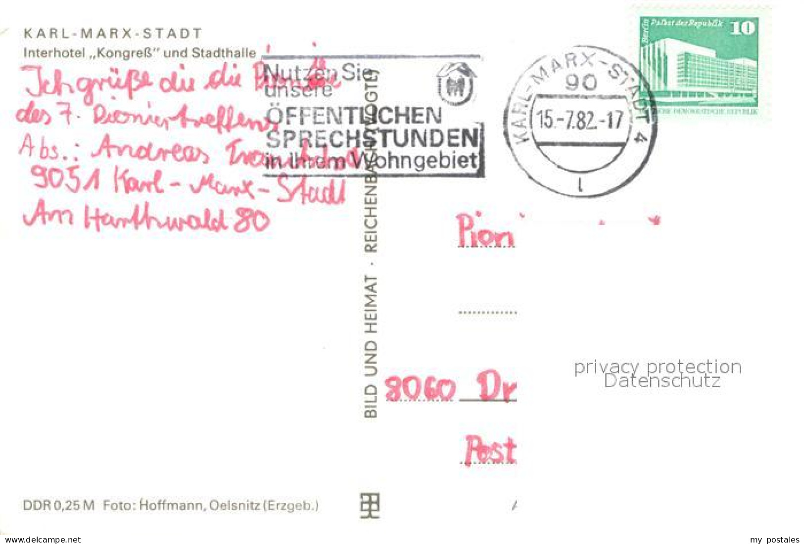 73669184 Karl-Marx-Stadt Interhotel Kongress Und Stadthalle Nachtaufnahme Karl-M - Chemnitz