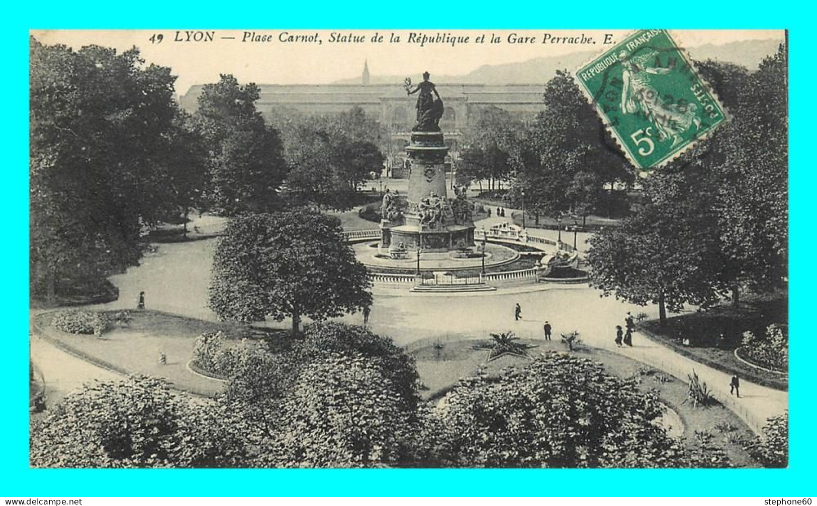 A859 / 589 69 - LYON Place Carnot Statue De La République Et Gare Perrache - Sonstige & Ohne Zuordnung