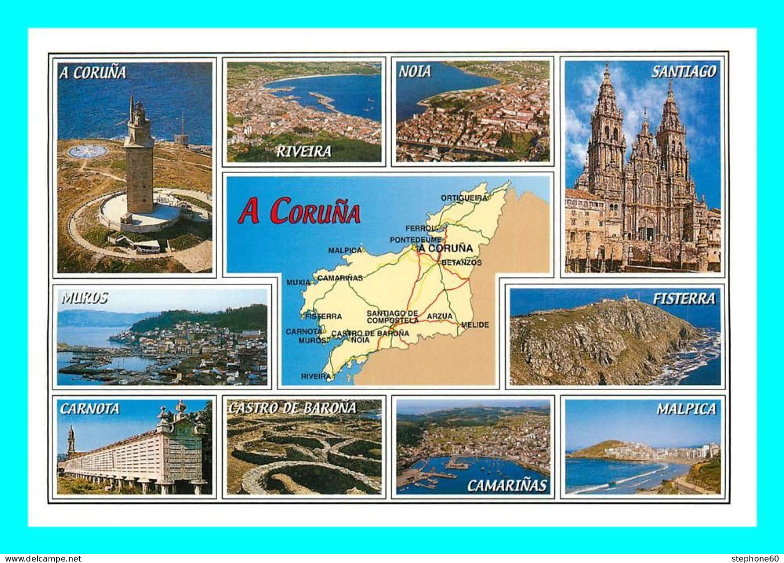 A857 / 233 Espagne Espagne CORUNA Carte Géographique Multivues - Other & Unclassified
