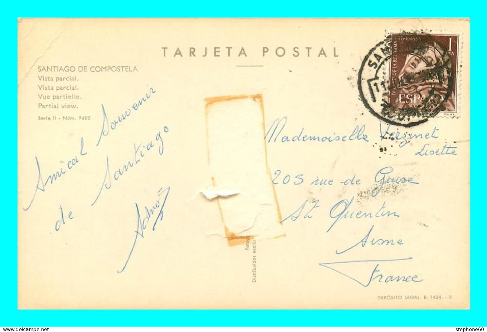 A857 / 095 Espagne Espagne SANTIAGO DE COMPOSTEL Vue Partielle ( Timbre ) - Other & Unclassified