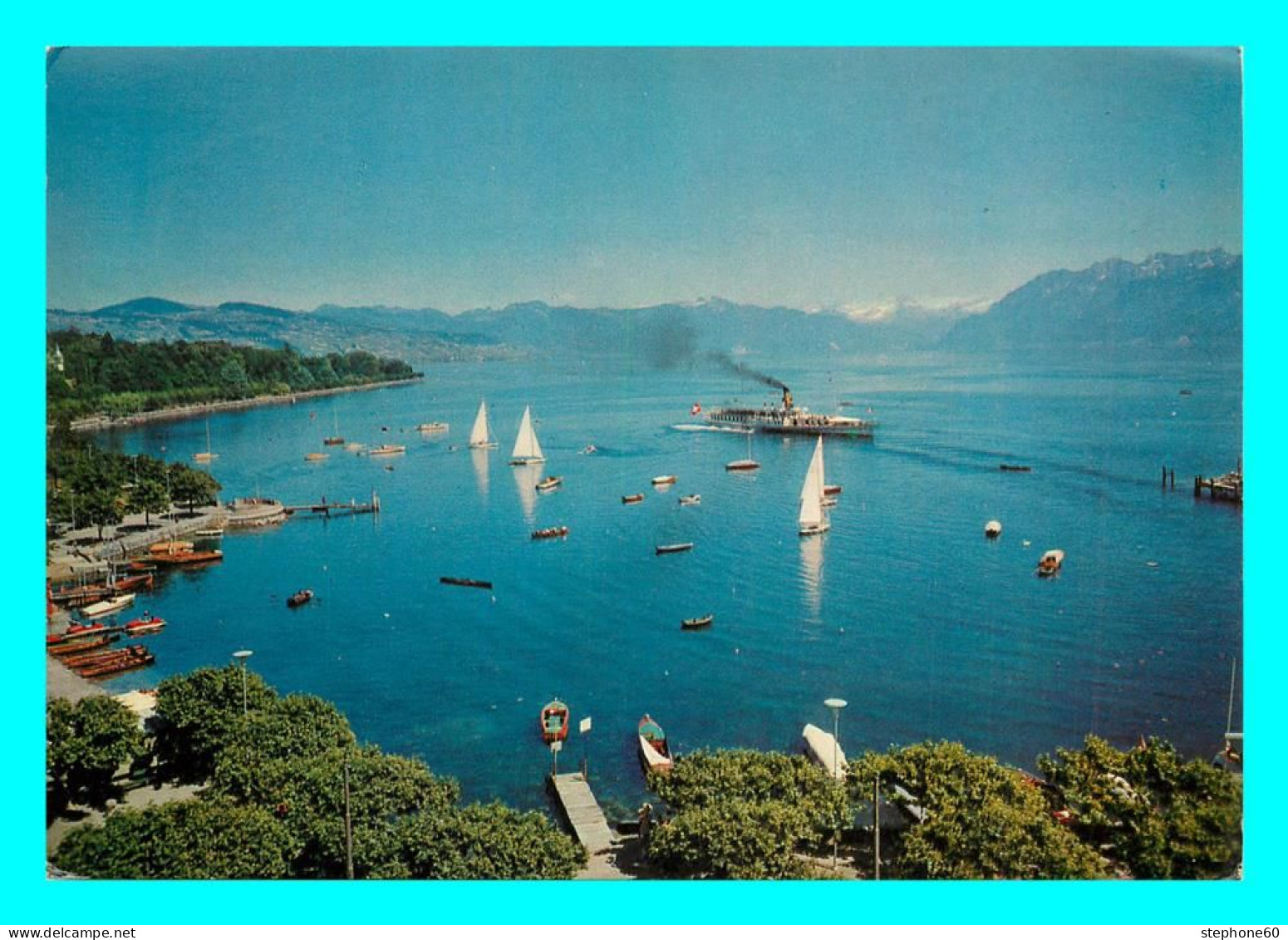 A857 / 505 Suisse LAUSANNE Baie D'Ouchy Et Les Alpes ( Cachet Vercorin Sur Timbre ) - Lausanne