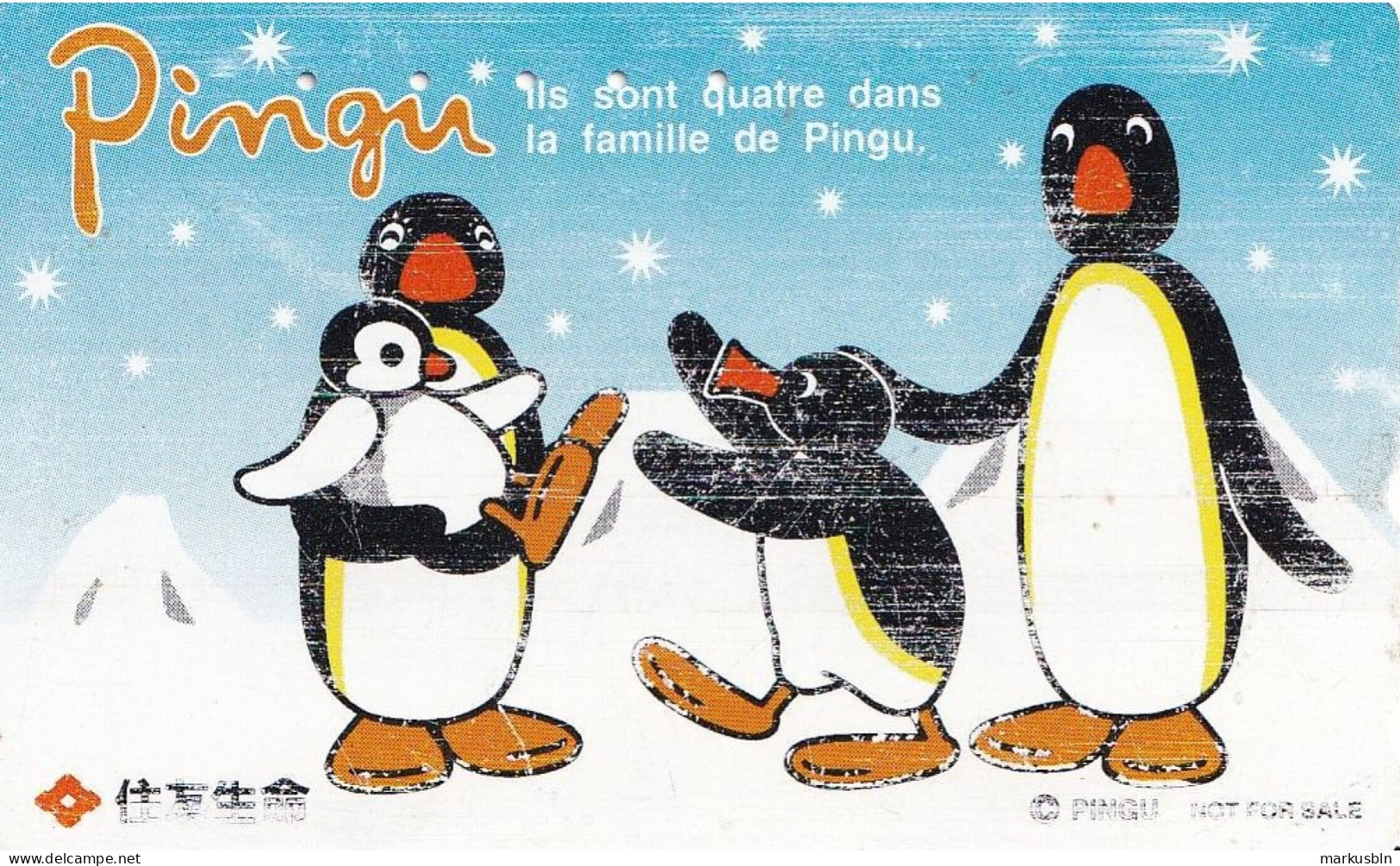 Japan Tamura 50u Old Private 110 - 011 Animals Penguin Pingu Drawing - Japan