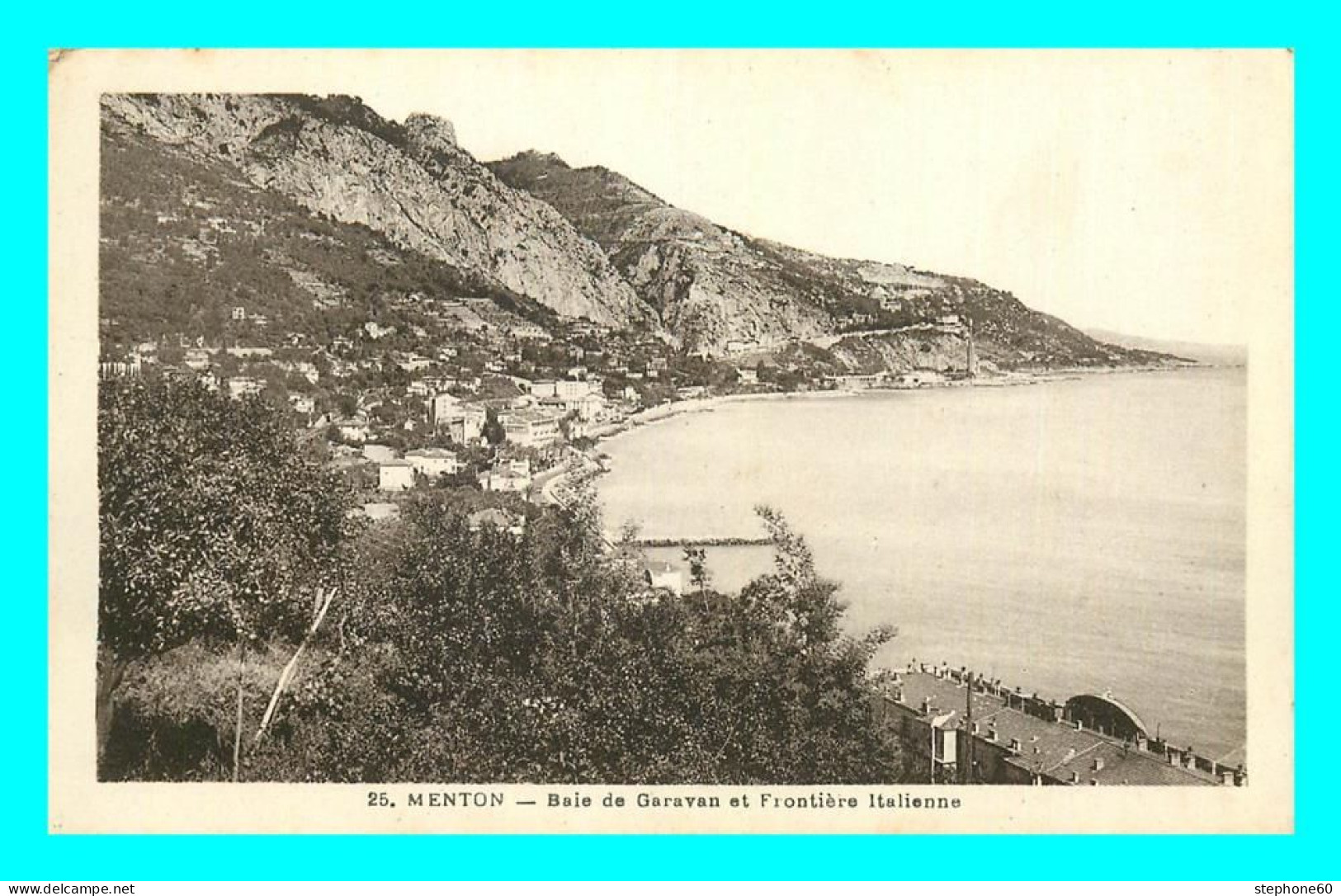 A861 / 395 06 - MENTON Baie De Garavan Et Frontiere Italienne - Menton