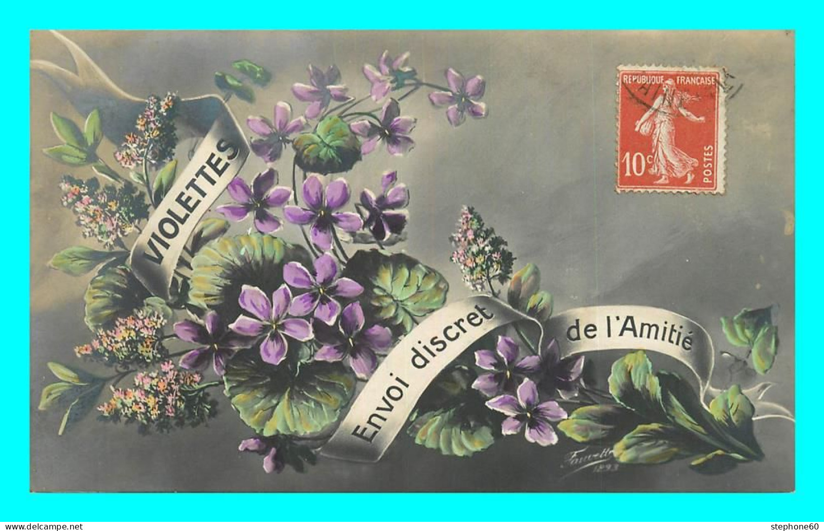 A858 / 347 FLEUR Violettes Envoi Discret De L'amitié - Autres & Non Classés