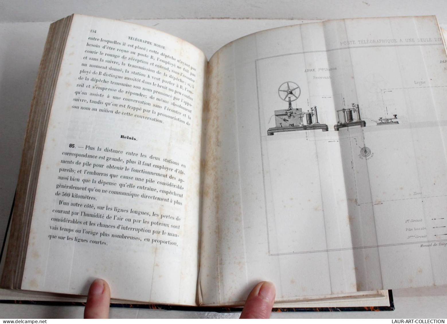 MANUEL DE TELEGRAPHE ELECTRIQUE De BREGUET 4e EDITION + 80 GRAVURE 1862 HACHETTE / ANCIEN LIVRE XIXe SIECLE (2204.30) - Ciencia