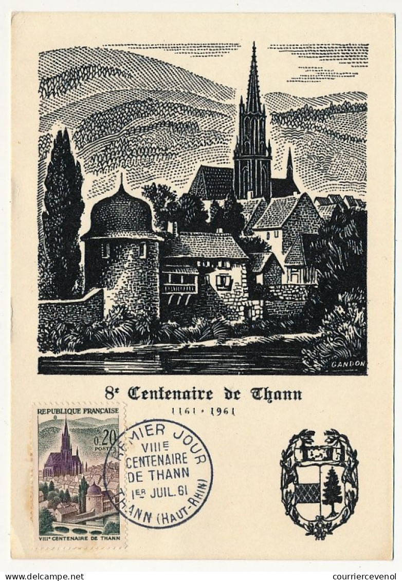 FRANCE - Carte Maximum - 0,20 - VIIIe Centenaire De Thann - Thann (Haut Rhin) - 1er Juillet 1961 - 1970-1979