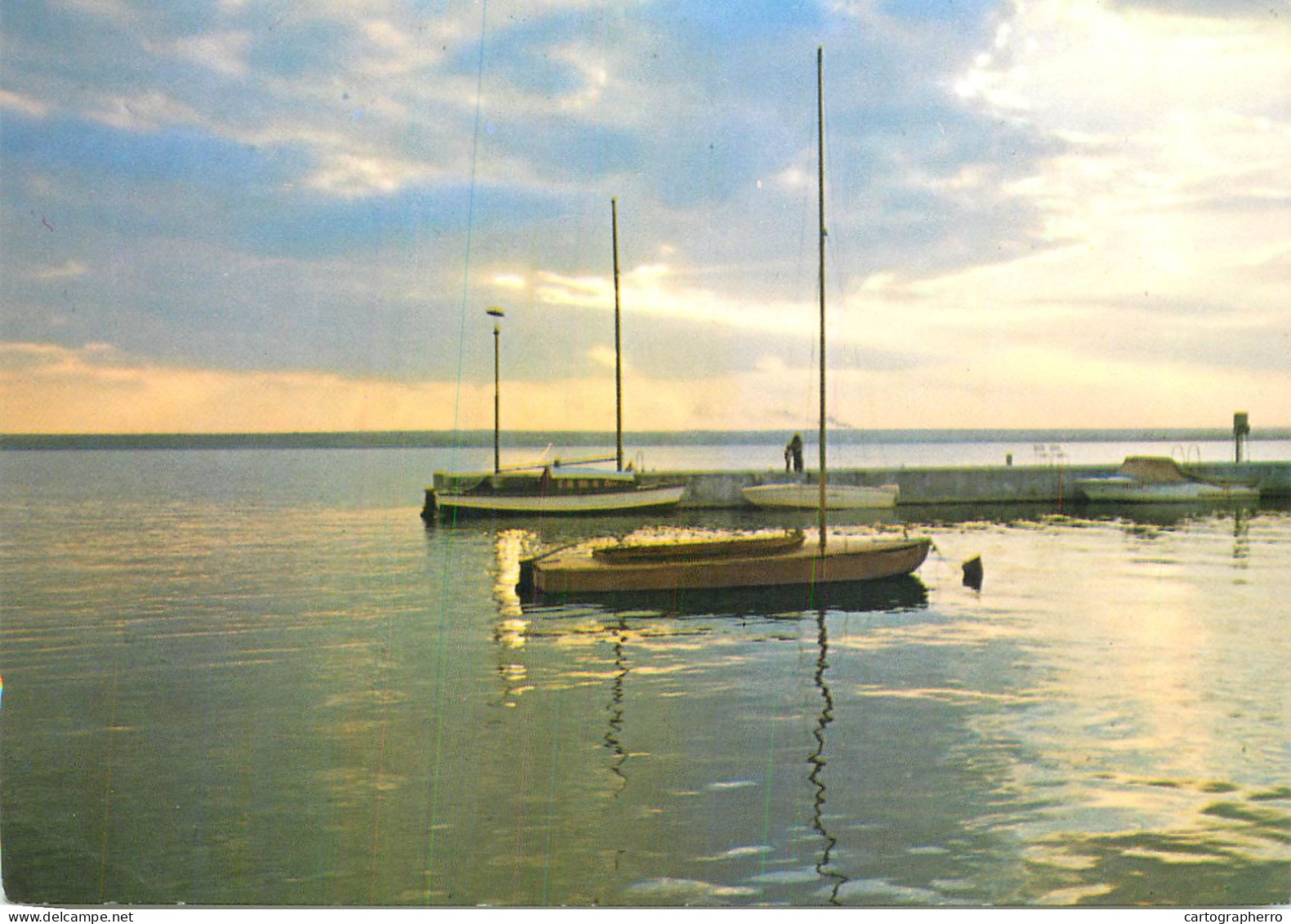 Navigation Sailing Vessels & Boats Themed Postcard Romania Mamaia Siutghiol Sunset - Voiliers