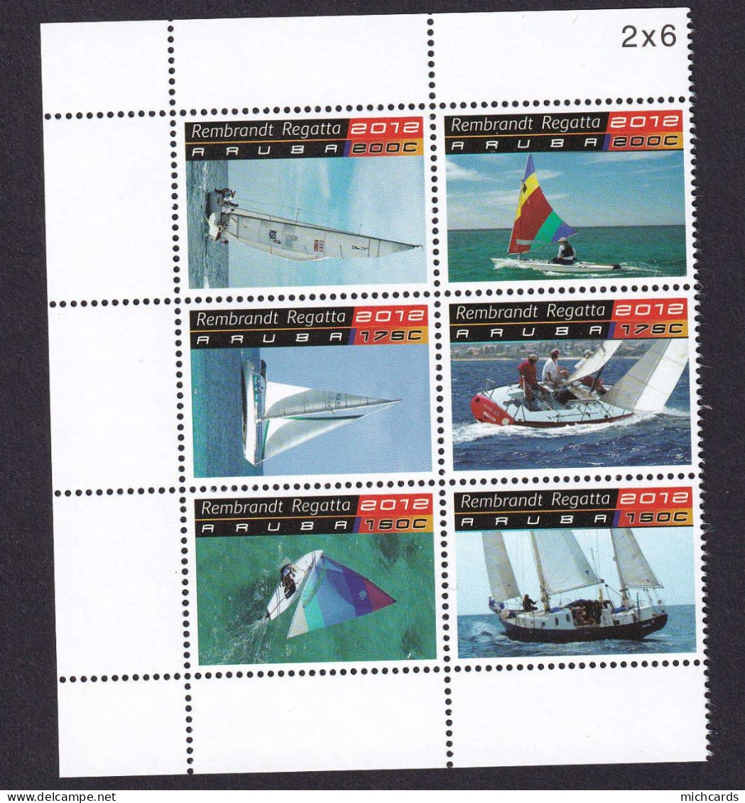 323 ARUBA 2012 - Y&T 643/48 - Regate Bateau Voiler - Neuf ** (MNH) Sans Charniere - Curaçao, Antille Olandesi, Aruba